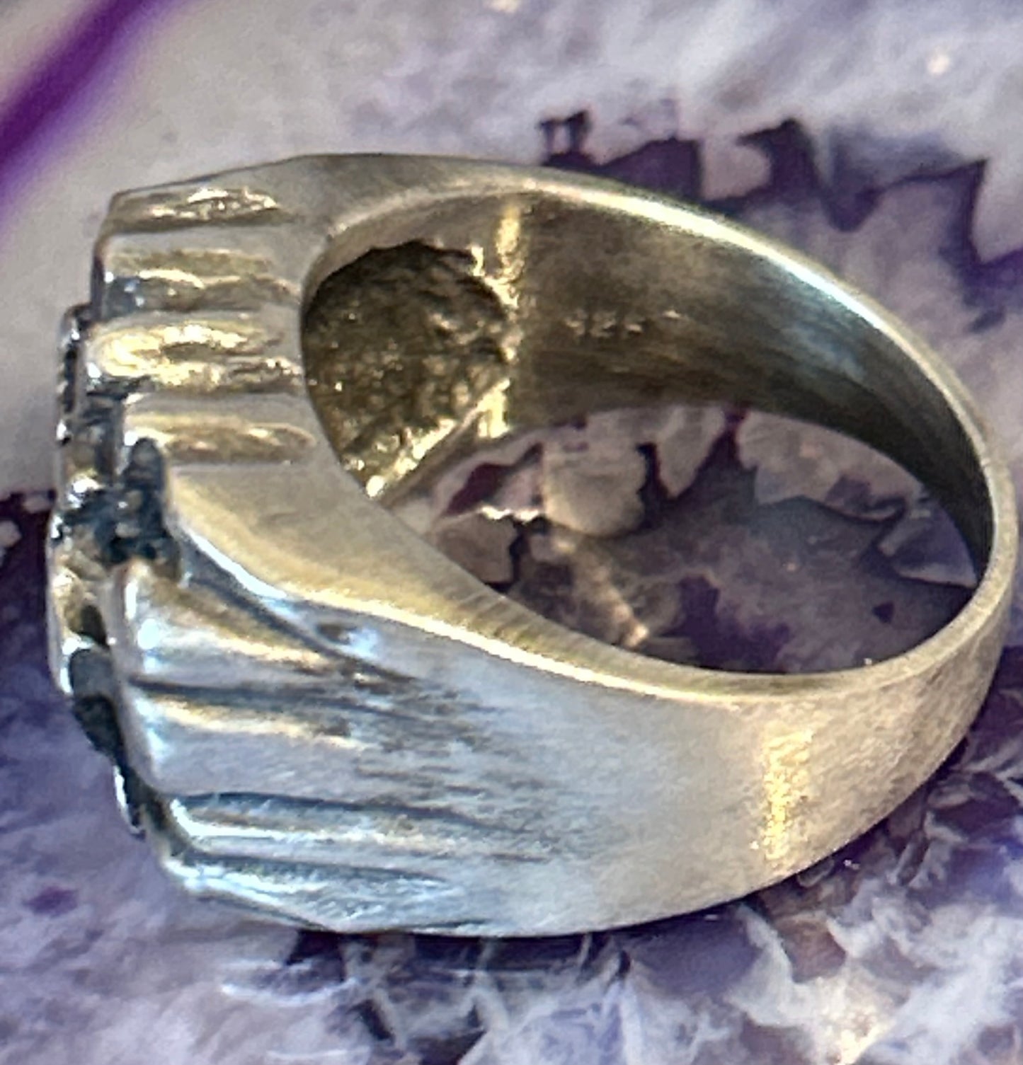 Vintage Sterling Silver Chunky Nugget Style Ring • Size 10