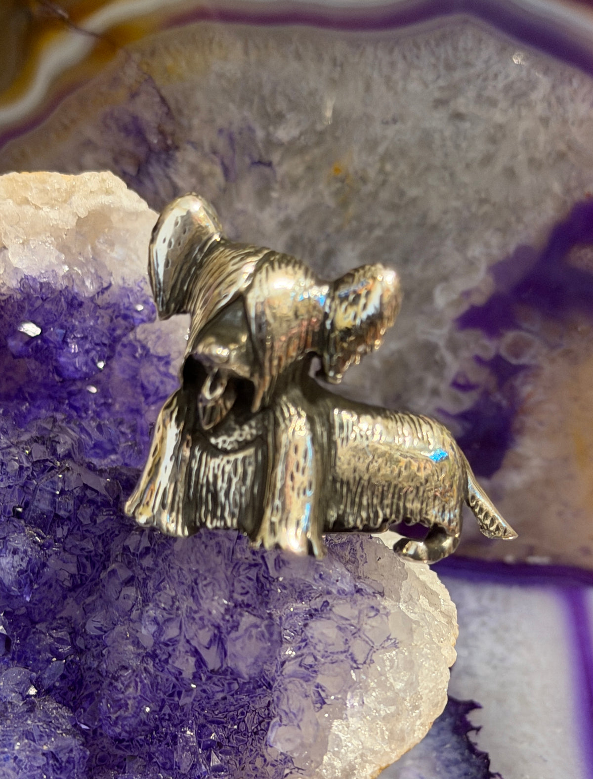 Sterling Silver Modern Taxco Mexico Cute Puppy Dog Ring Adjustable