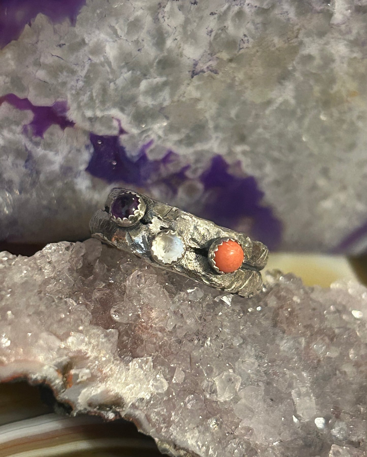 GUZ LOVE NO.50 • GuzFurbished 3-Stone “Apocalypse” Ring • Size 5.5