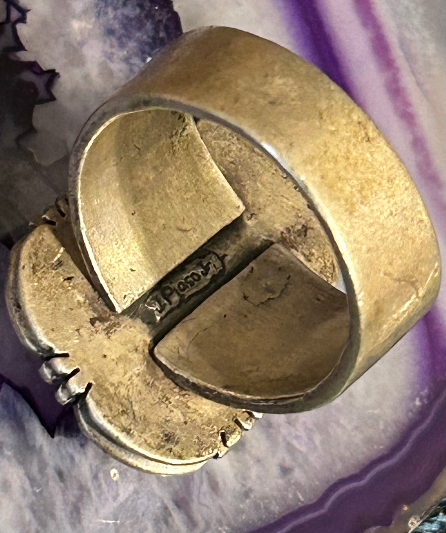Sterling Silver Native American J Piaso Jr Wild Horse Jasper to Ring Sz 12