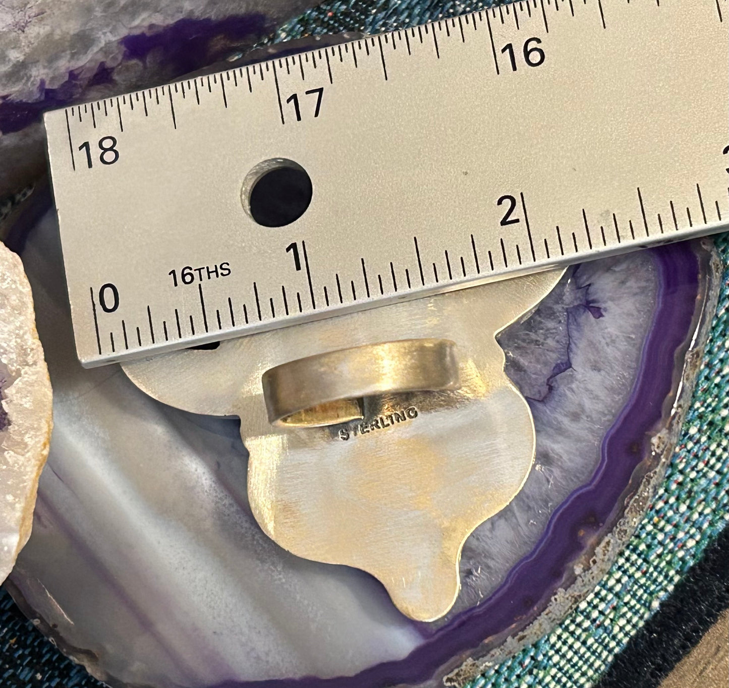 Sterling Silver Turquoise Multistone Longhorn Bull Adjustable Ring