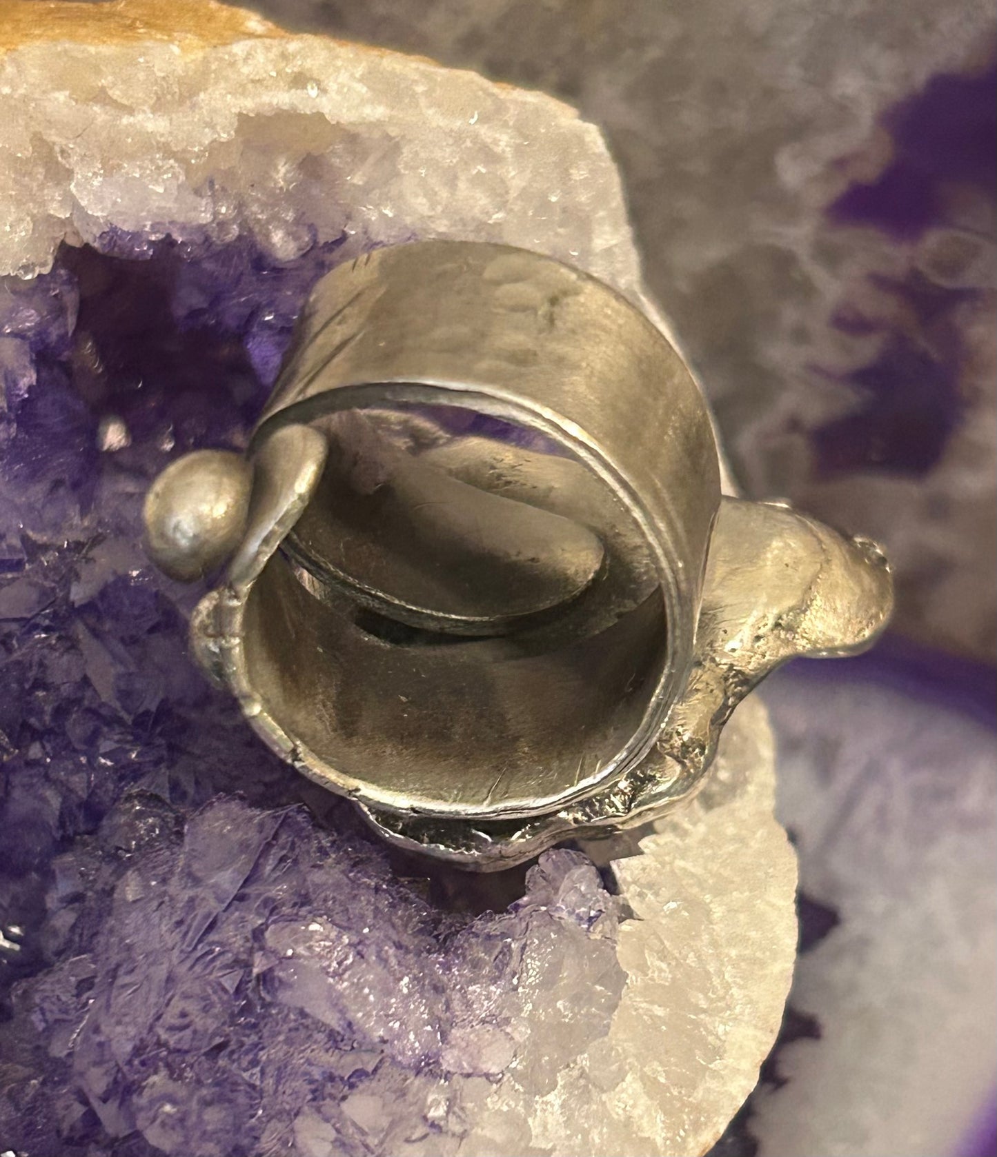 Sterling Silver GUZ LOVE “ZOMBIE MOUSE” Cast & Sculpted Bypass Ring