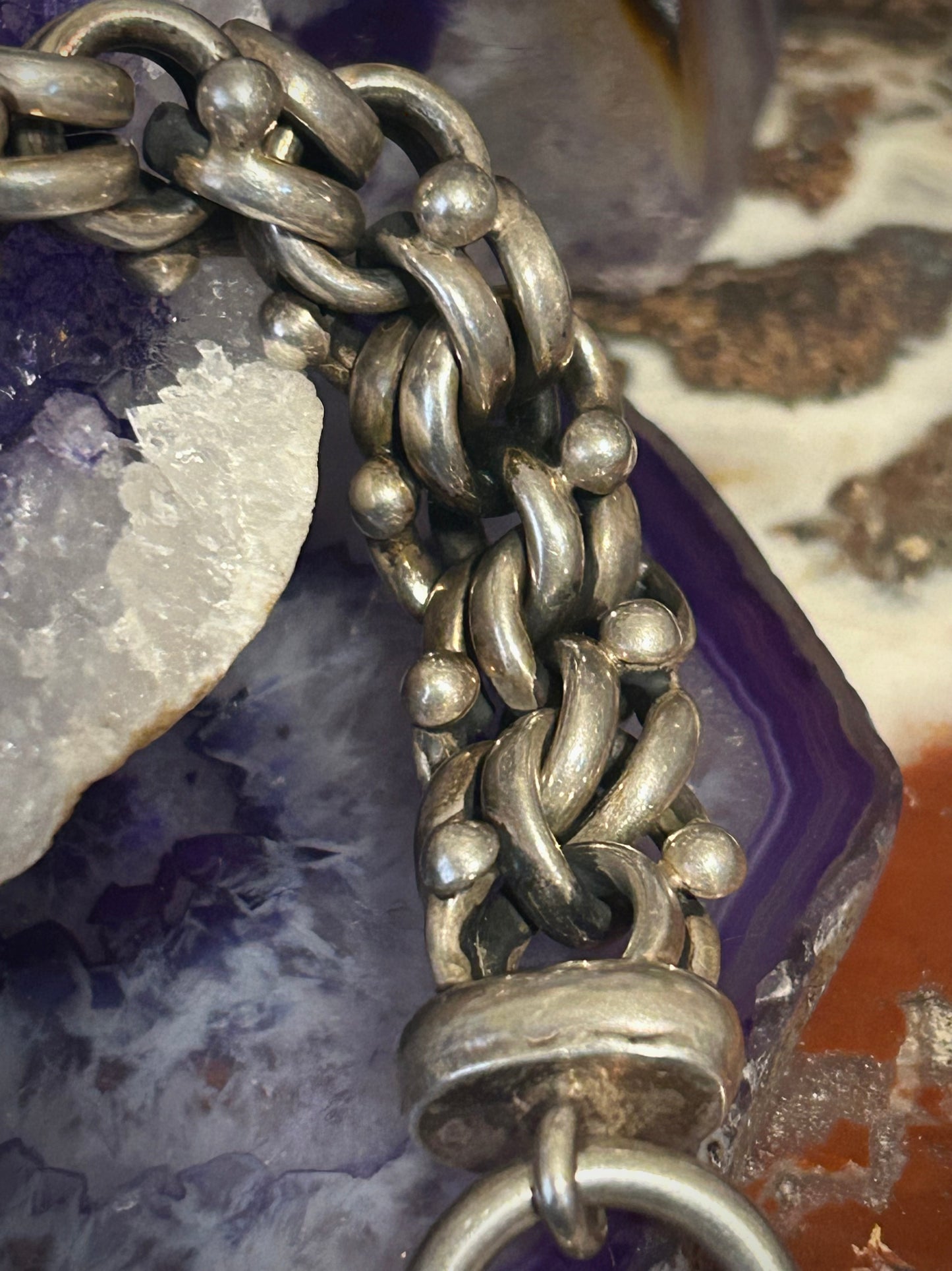 Vintage Sterling Silver 925 Chunky Link Toggle Bracelet