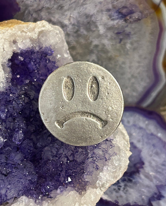 *MADE TO ORDER* Guz Love’s SAD FACE Sterling Silver Ring