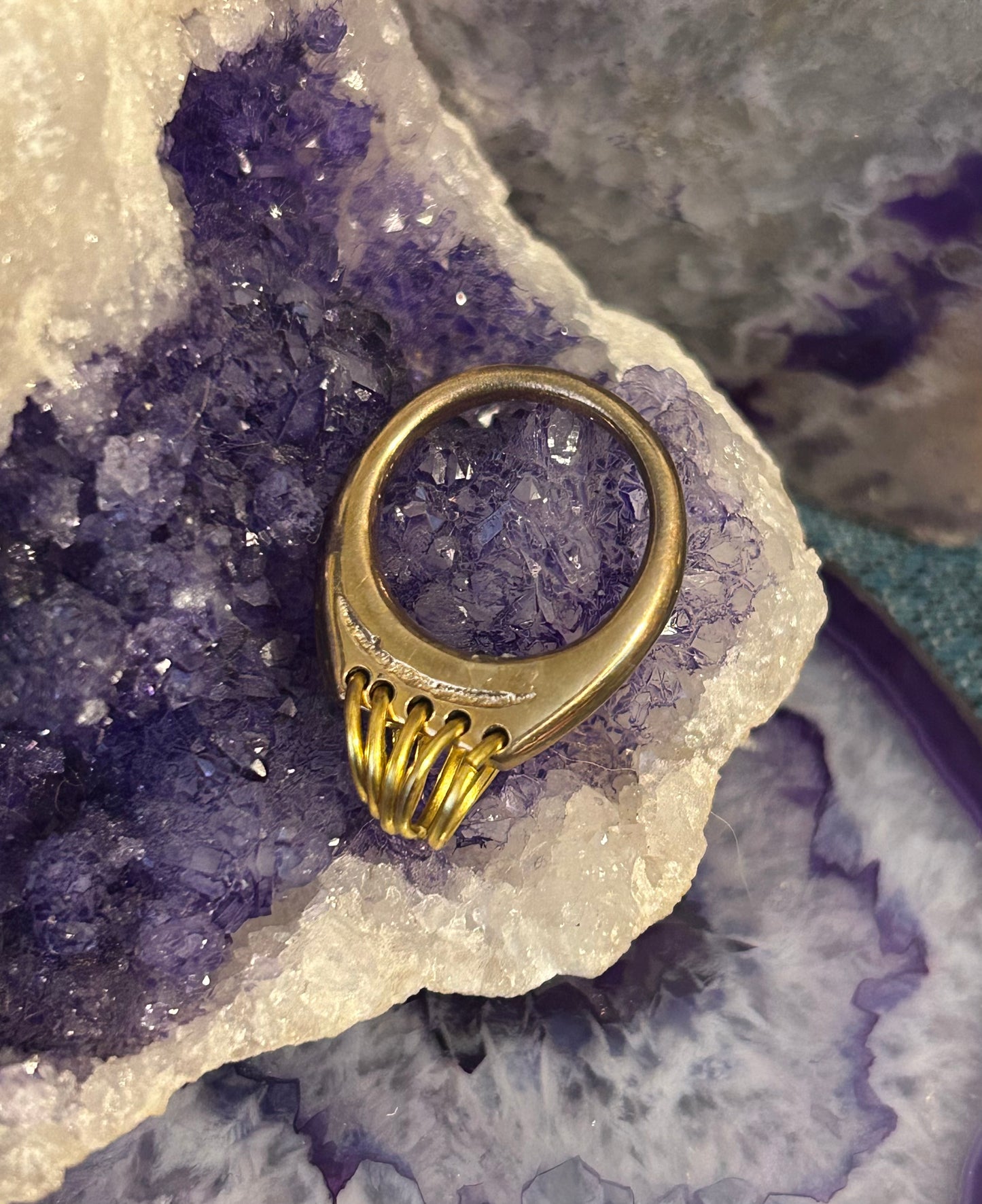 Handmade Casted Bronze Signet Style Fidget Ring by Mark • Size 7