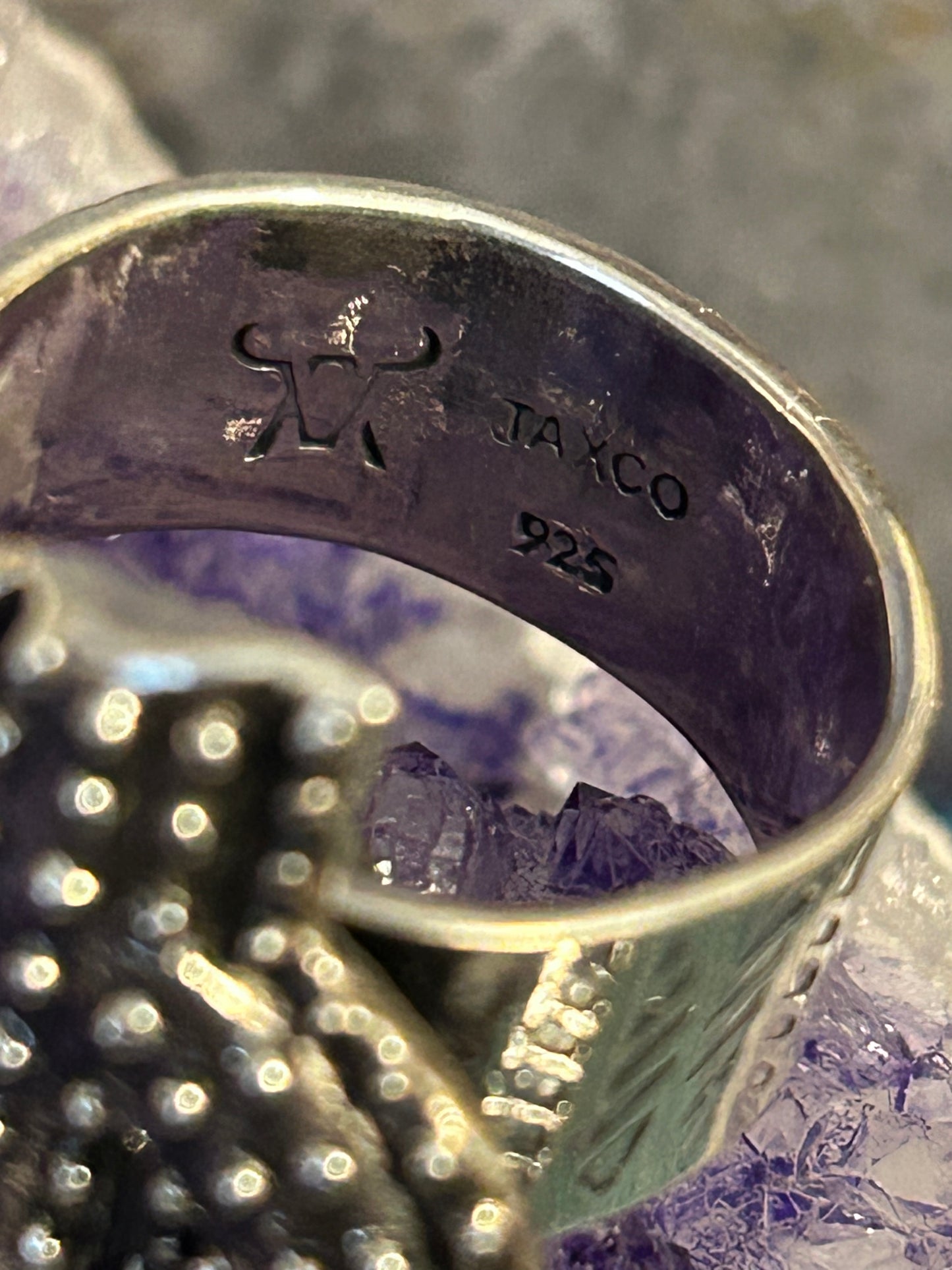 Sterling Silver Taxco Mexico Suguaro Cactus Adjustable Ring