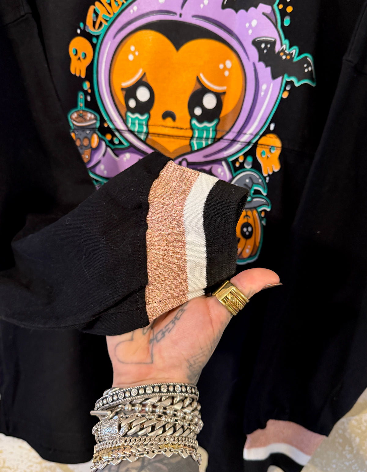 GuzFurbished SPOOKY KID GRIMM Long Sleeve Oversized Shirt • Fits M-XL