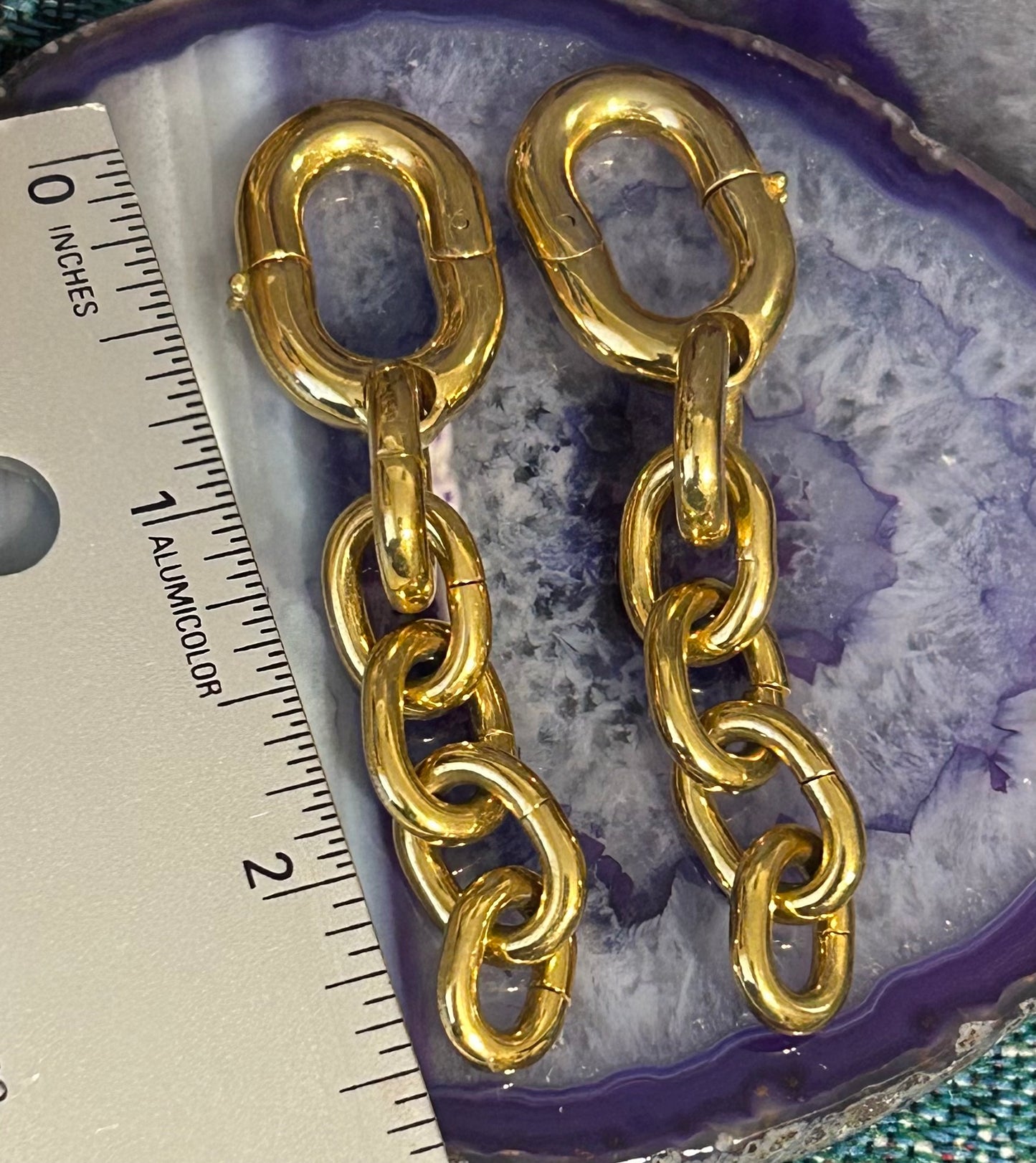 Maya Jewelry Gold Plated Brass Hinged Ear Hangers / Weights