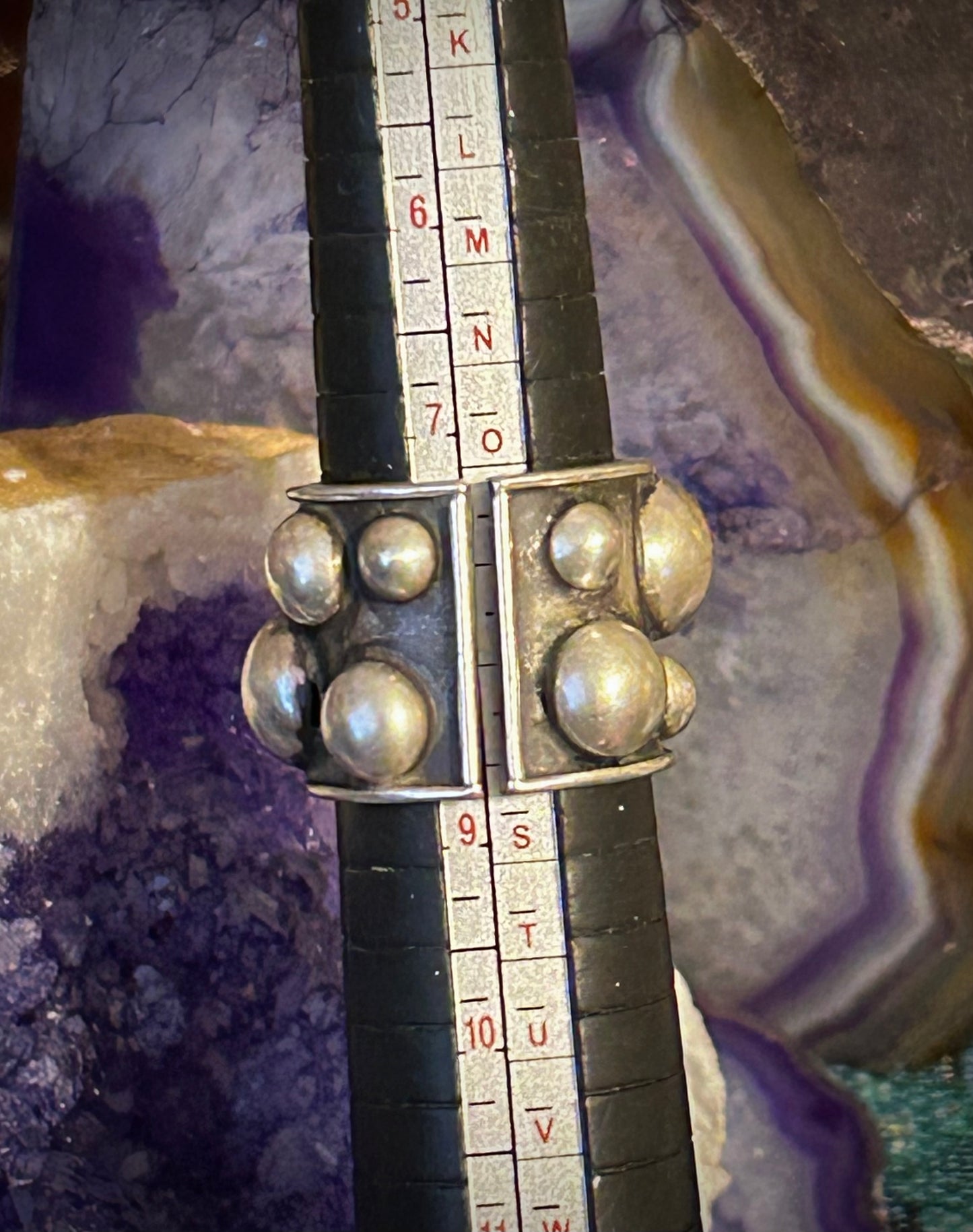 Sterling Silver Taxco Mexico Wide Ball Band Ring Size 7.25-9