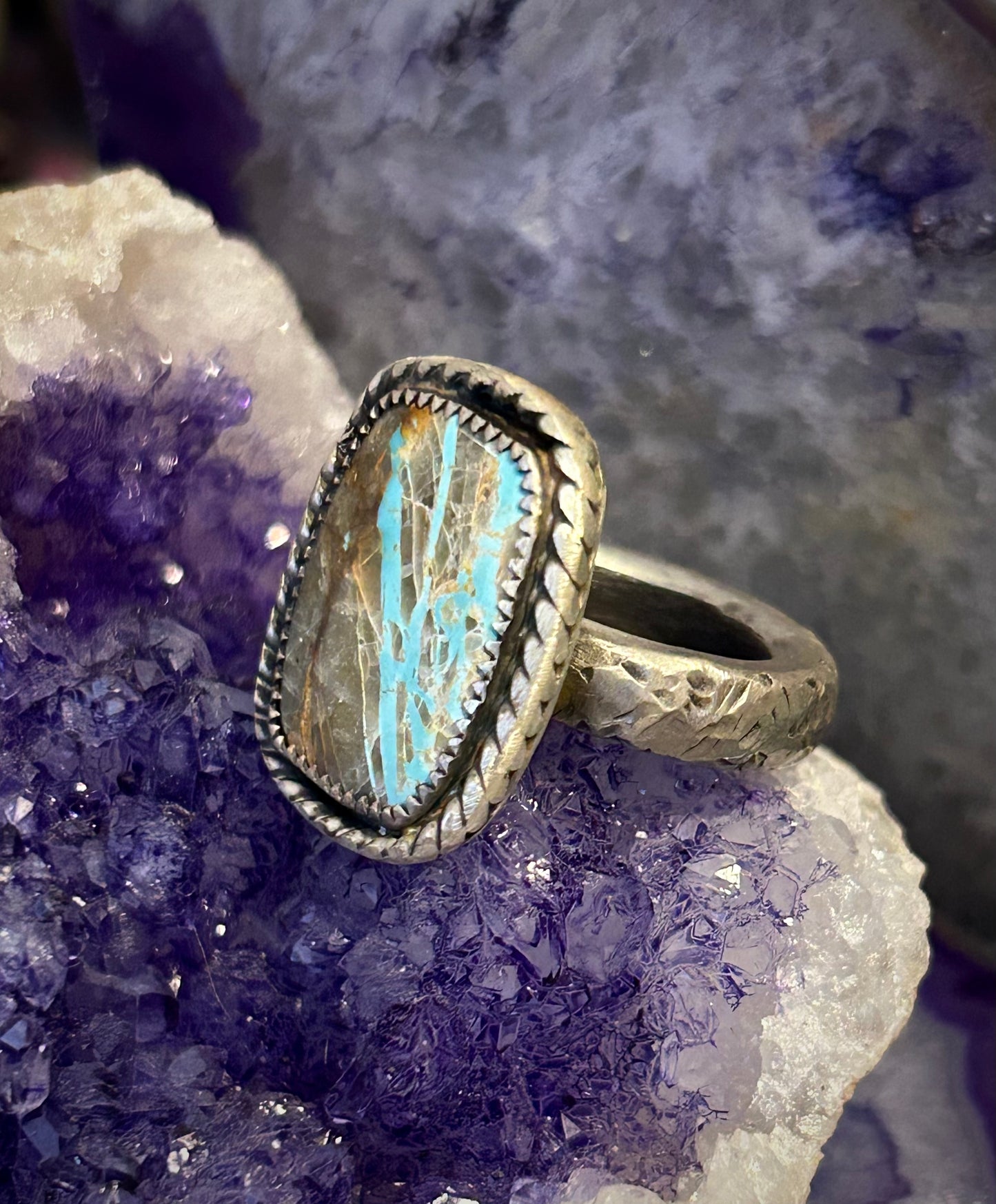 GUZ LOVE NO.101 • Sterling Silver Roysten Ribbon Turquoise Ring • Size 6