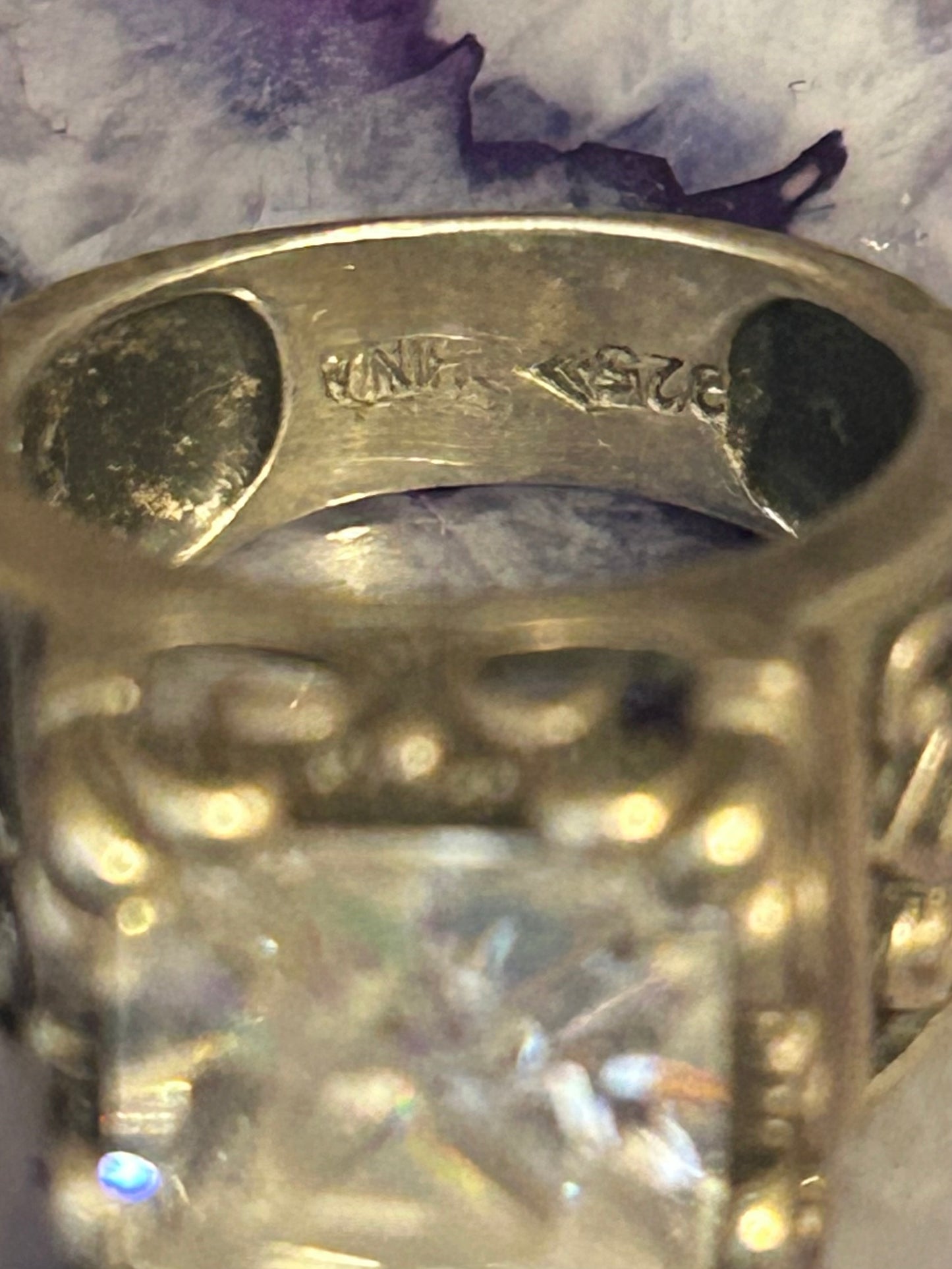Silpada Vintage Sterling Silver Chunky CZ Filigree Ring • Size 5
