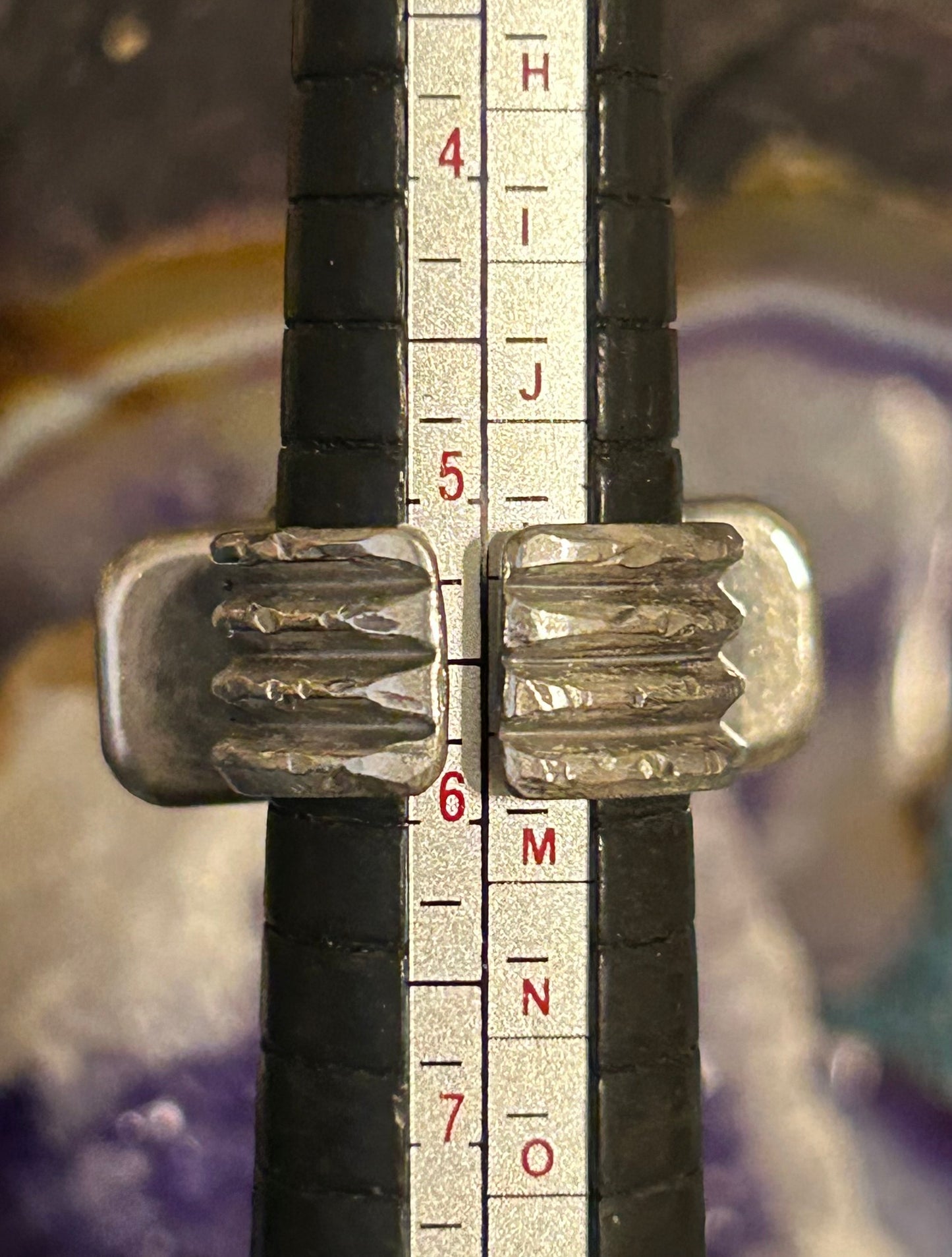 GUZ LOVE 1of1 Sterling Silver Rose & White Topaz Bar Ring • Size 5-6.5