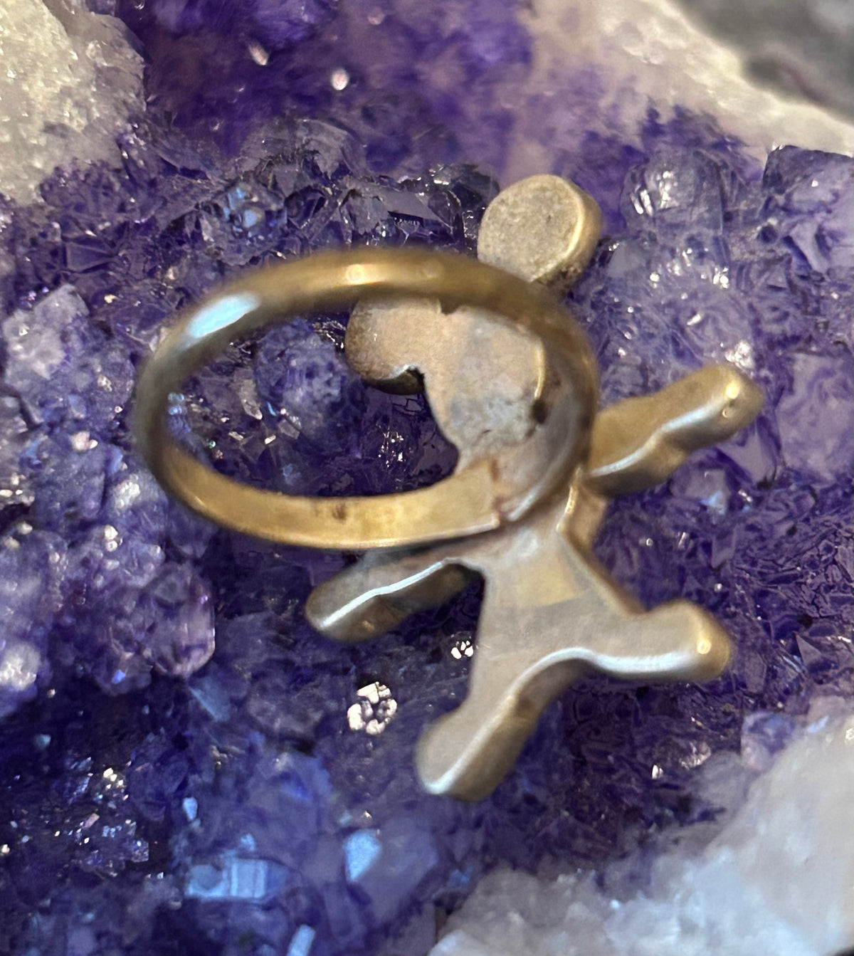 Vintage Sterling Silver Native Zuni Toons Mouse Ring Size 5.5