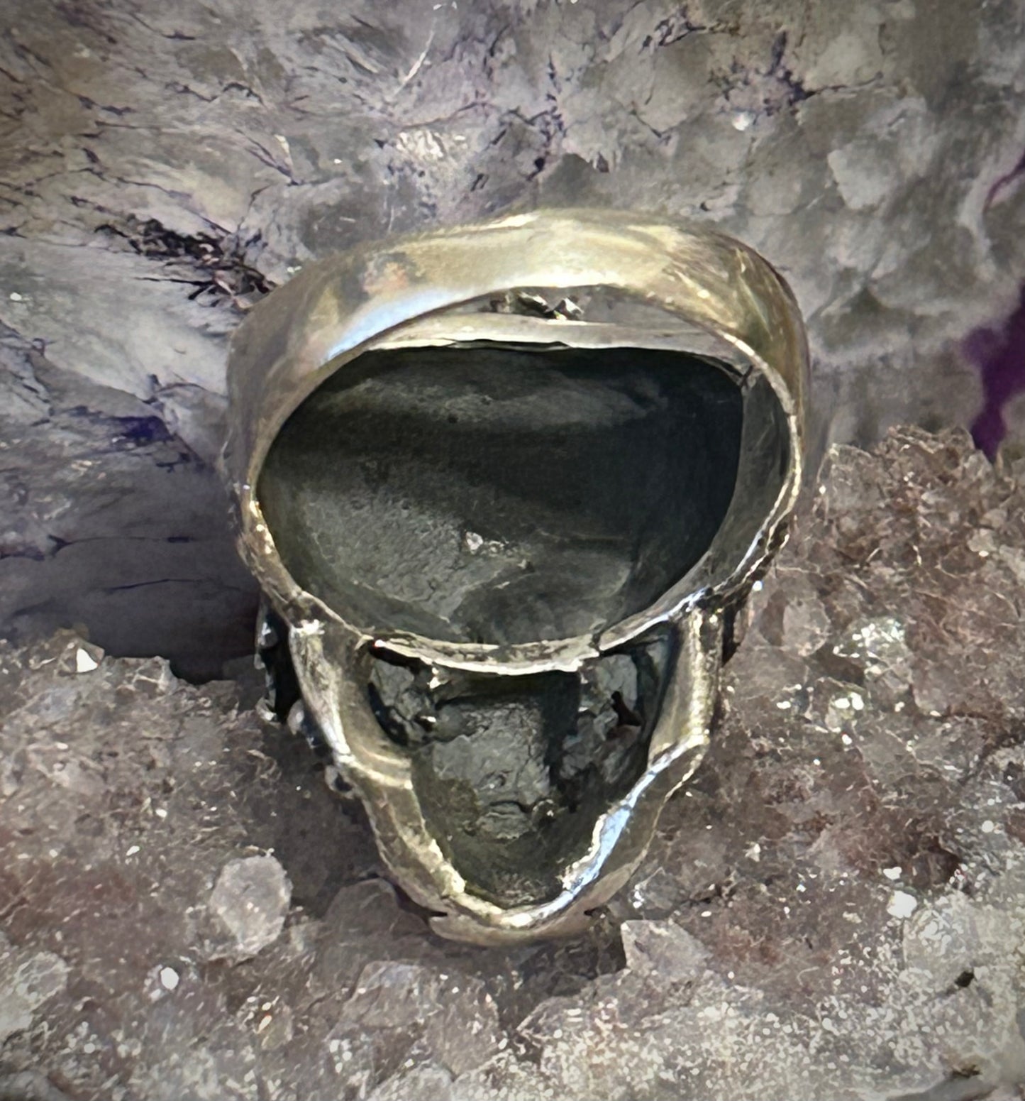 Sterling Silver Taxco Mexico Skull With Skulls Ring Size 10