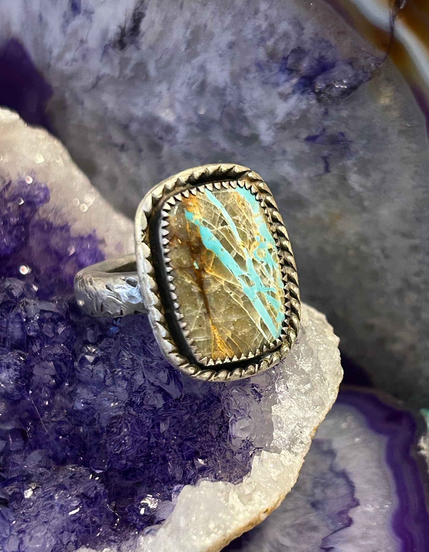 GUZ LOVE NO.101 • Sterling Silver Roysten Ribbon Turquoise Ring • Size 6