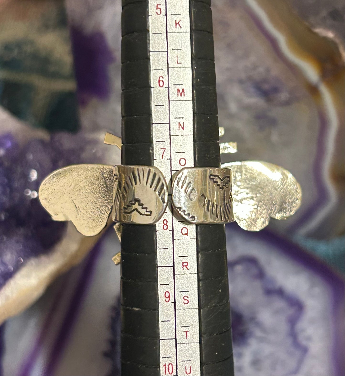 Sterling Silver Taxco Mexico Bee Insect Ring With Turquoise • Adjustable Size 7-9