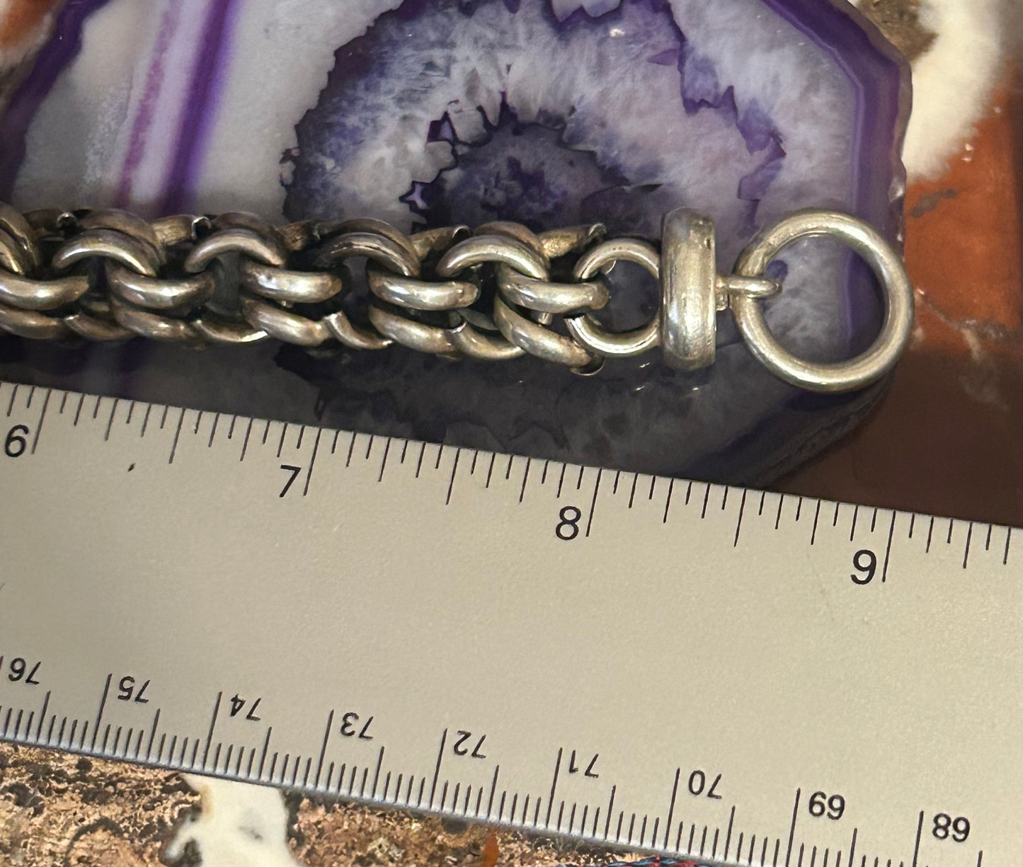 Vintage Sterling Silver 925 Chunky Link Toggle Bracelet