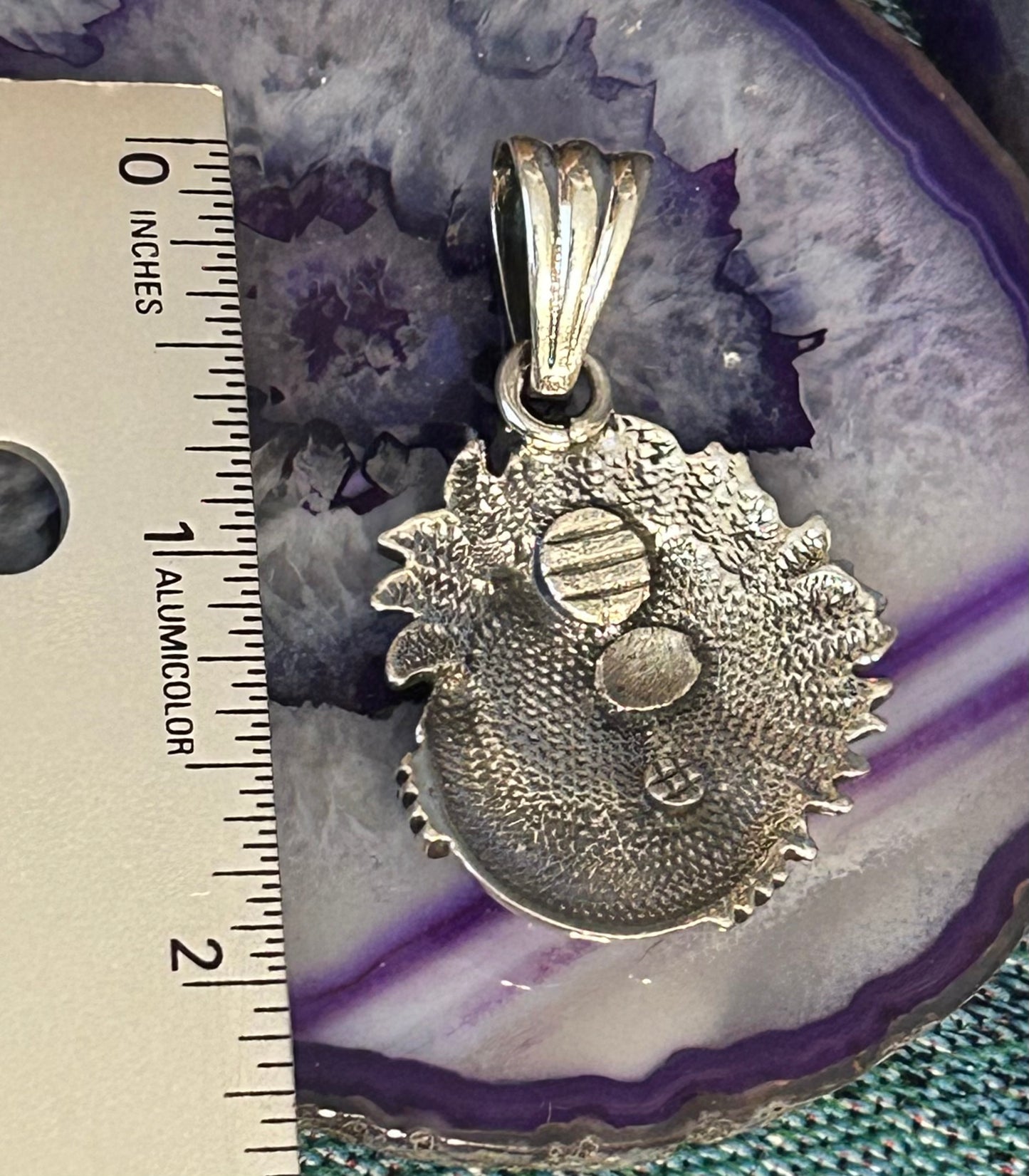 Sterling Silver Modern Taxco Mexico Sun And Moon Pendant