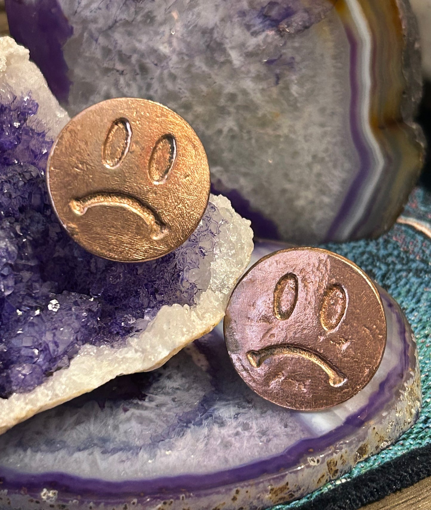 GUZ LOVE Copper SAD FACE Adjustable Ring