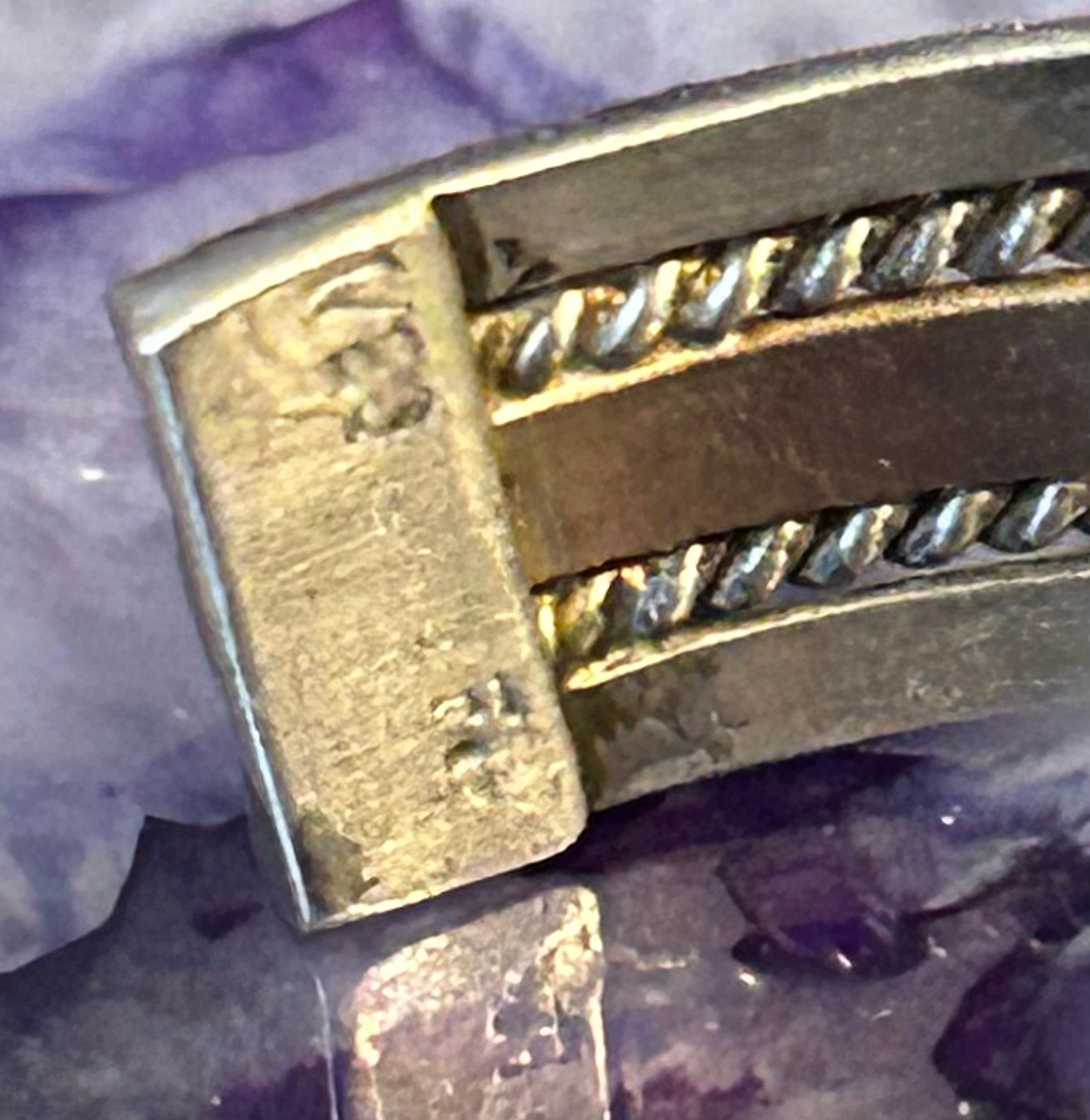 Sterling Silver & Gold Fill Multi Layer Rope Band Style Cuff Bracelet
