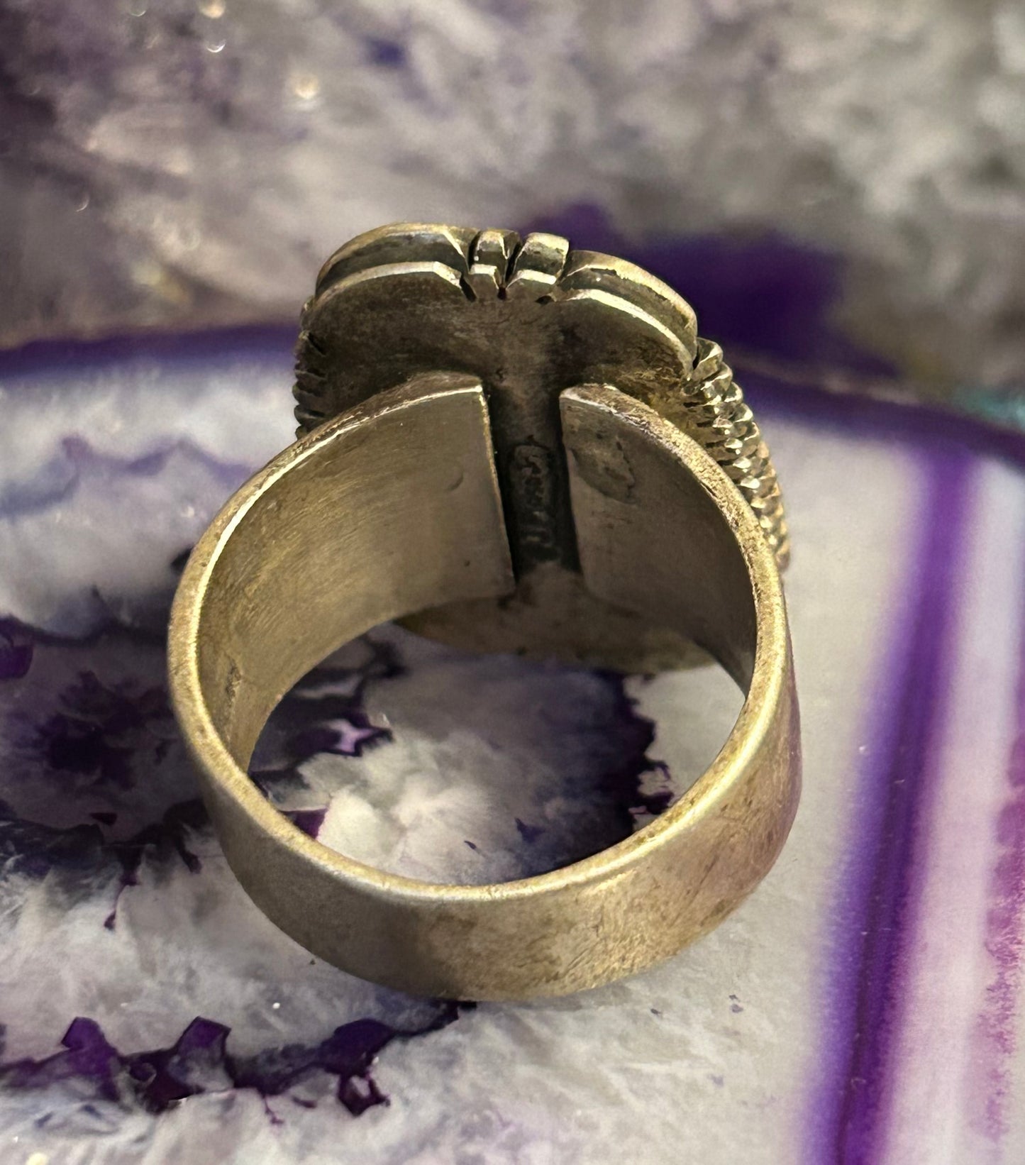 Sterling Silver Native American J Piaso Jr Wild Horse Jasper to Ring Sz 12