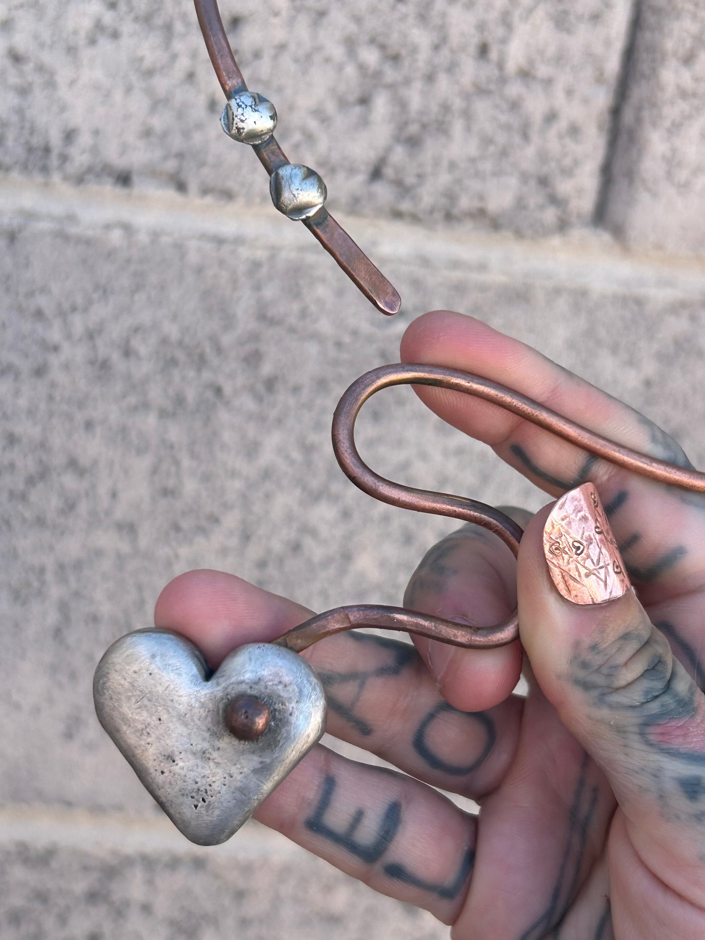 GUZ LOVE NO.54 • Mixed Metal Sterling & Copper Handmade Collar Necklace