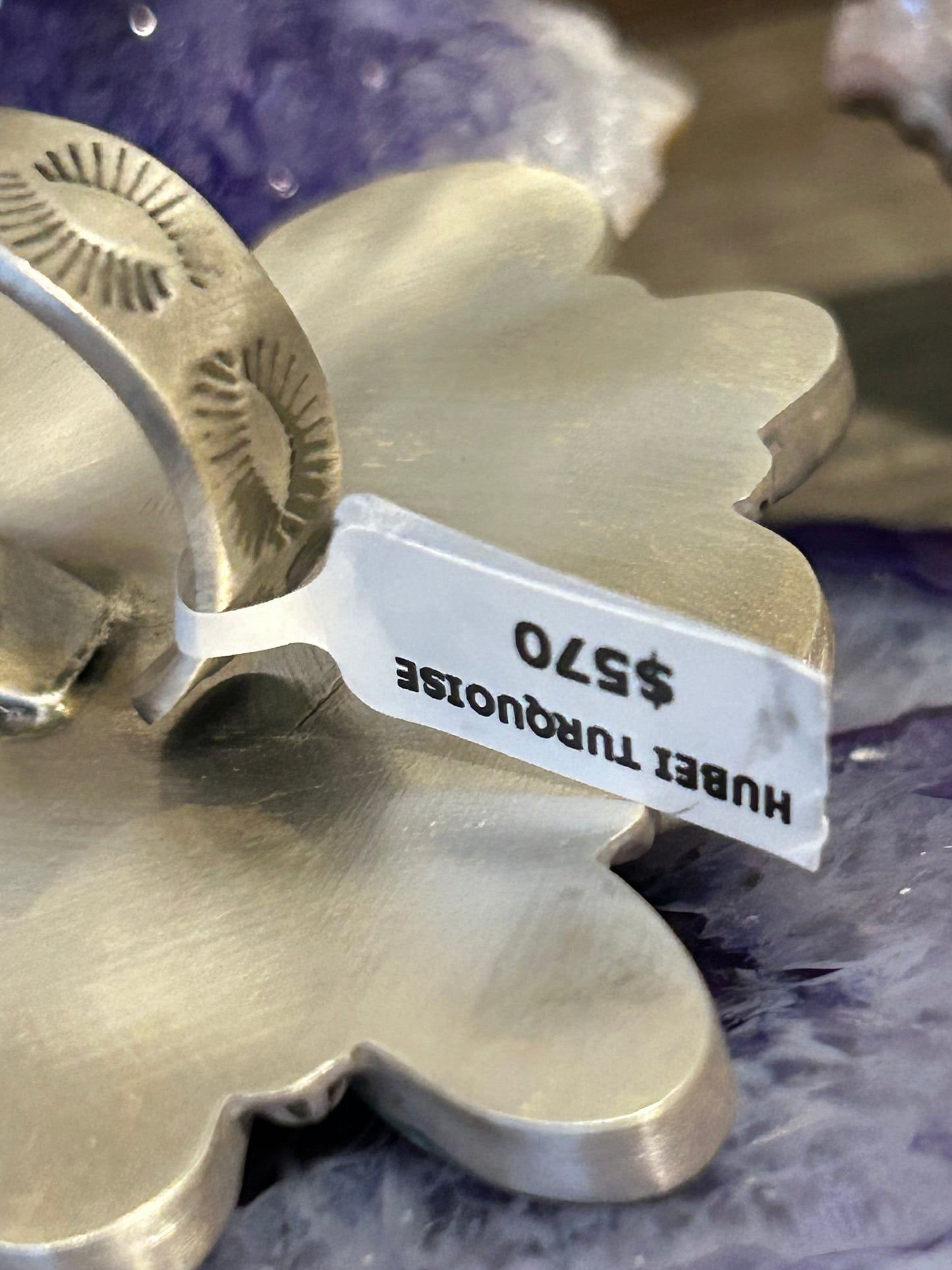 Sterling Silver & Natural Hubei Turquoise Large Multi-Stone Statement Ring Adjustable