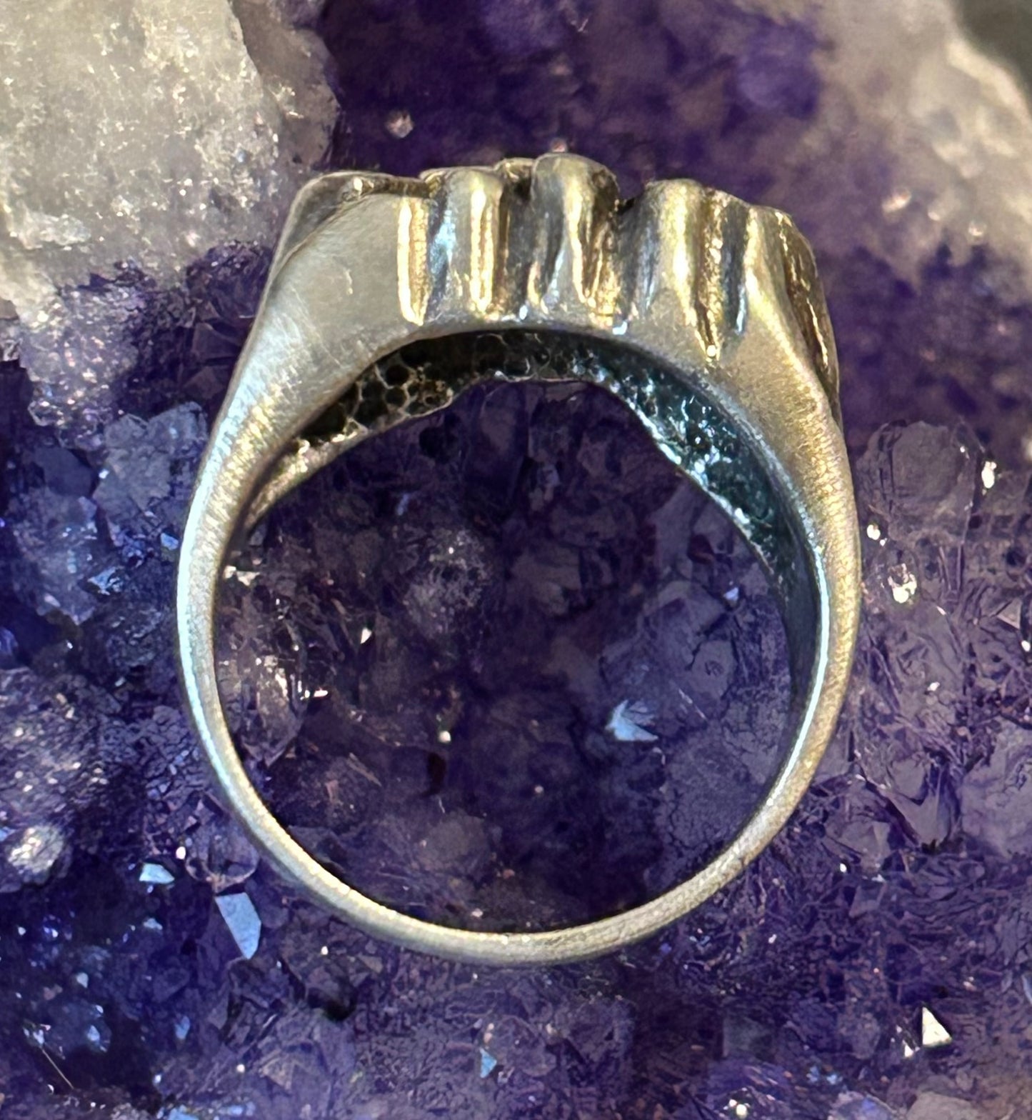 Vintage Sterling Silver Chunky Nugget Style Ring • Size 10