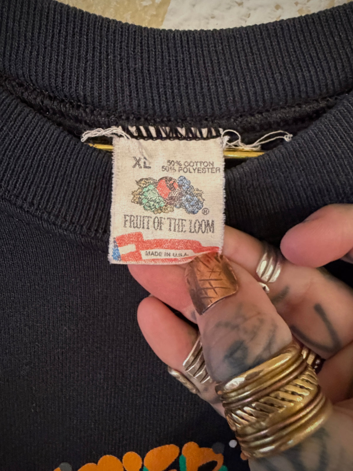 GuzFurbished SPOOKY KID GRIMM Vtg Crewneck Sweatshirt • Size XL