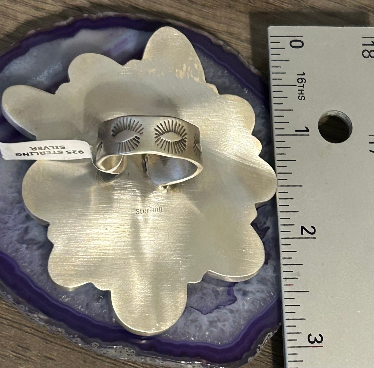 Sterling Silver & Natural Hubei Turquoise Large Multi-Stone Statement Ring Adjustable