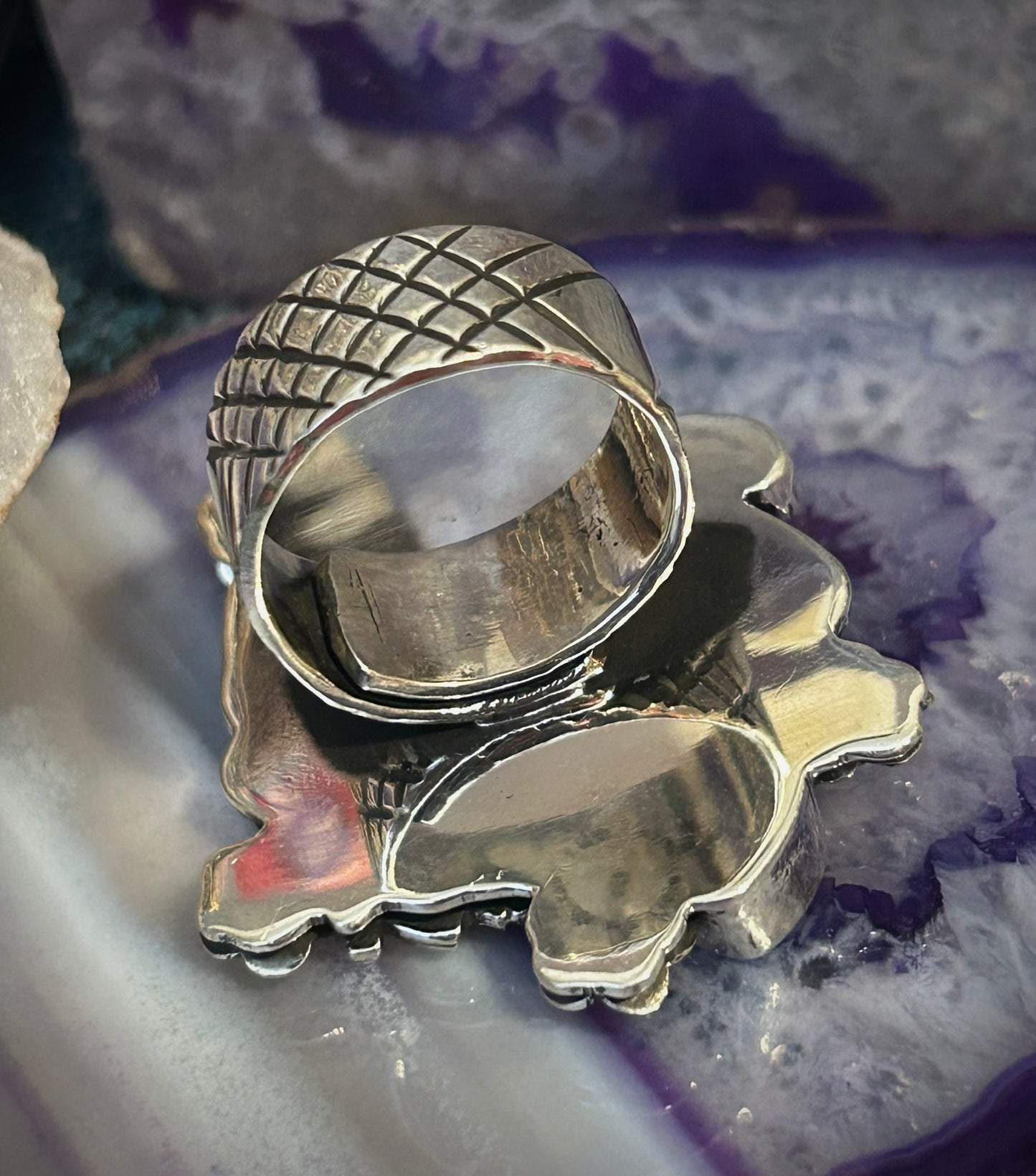 Sterling Silver Taxco Mexico “La Catrina” Day Of The Dead Statement Ring