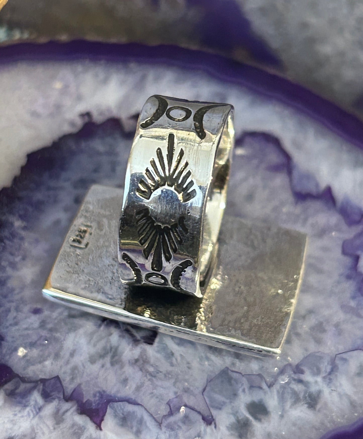 Sterling Silver Modern Taxco Mexico “LA MANO” Skeleton Hand Card Ring