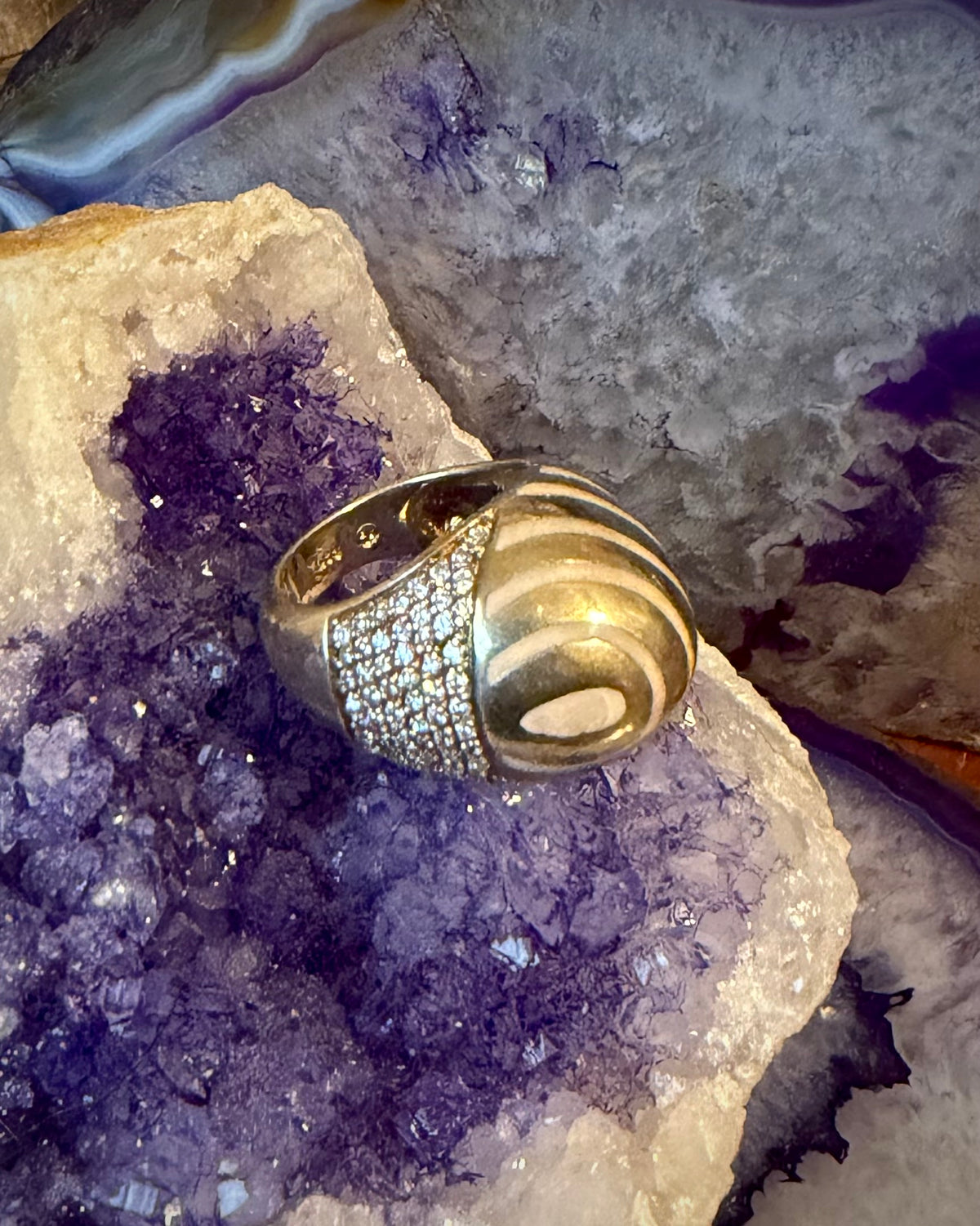 Vintage Estate Gold Over Sterling Silver Abstract Ring • Size 5
