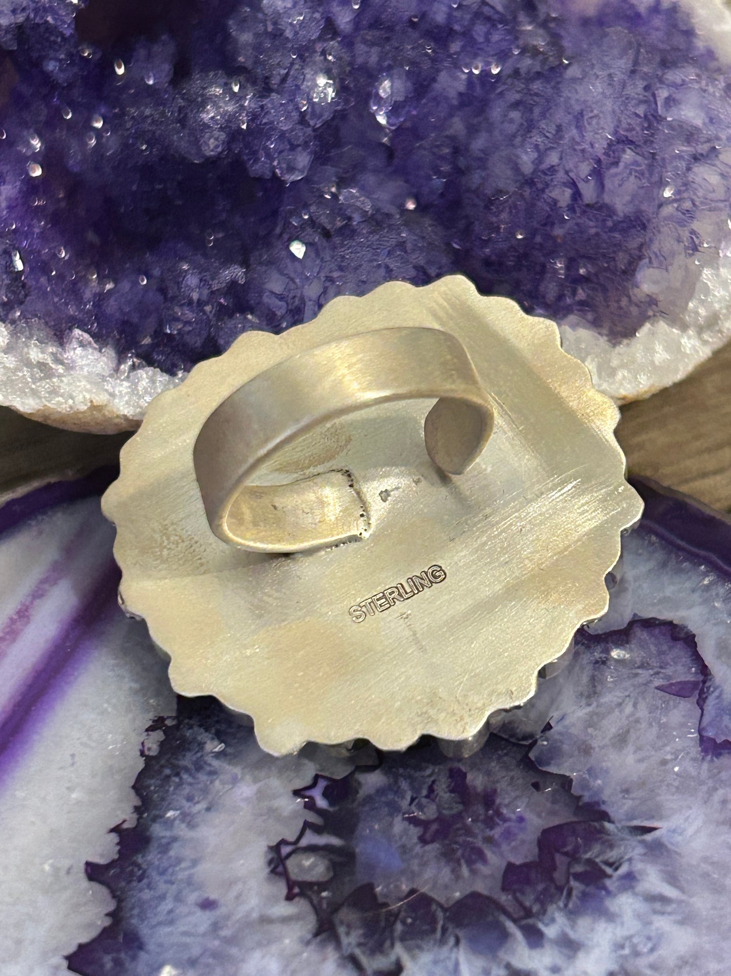 Sterling Silver Bumblebee Jasper Large Heart Multi Stone Ring Adjustable