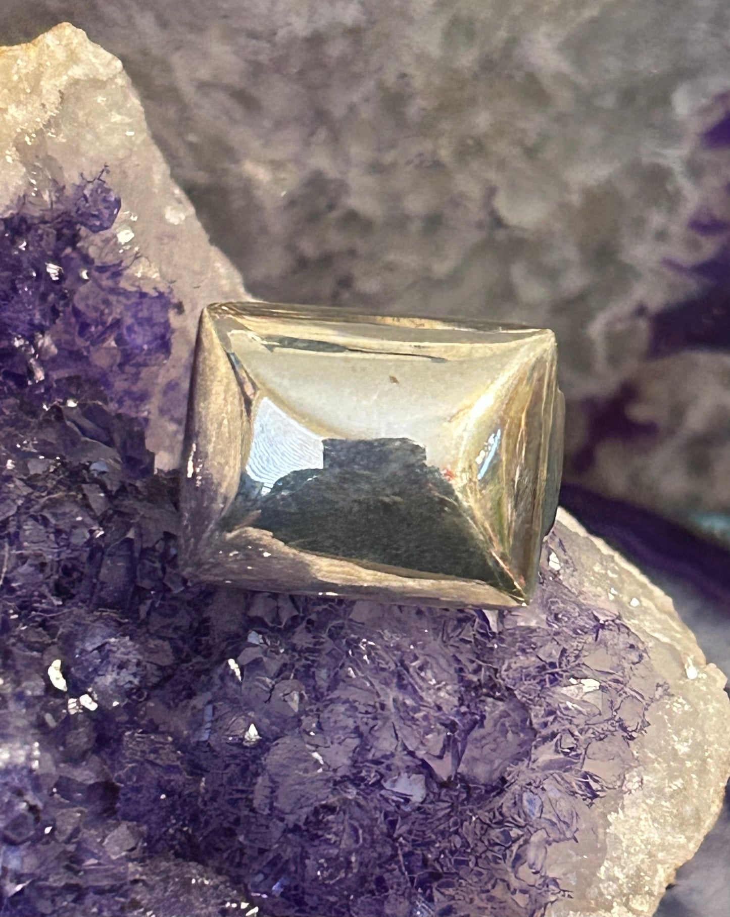 Vintage Sterling Silver Modernist Ring Size • 8