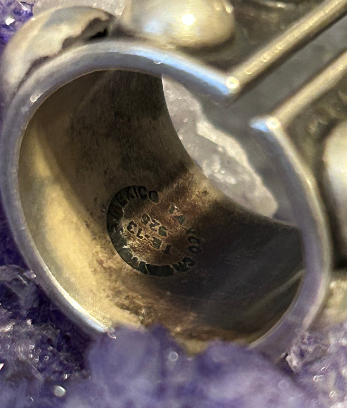 Sterling Silver Taxco Mexico Wide Ball Band Ring Size 7.25-9