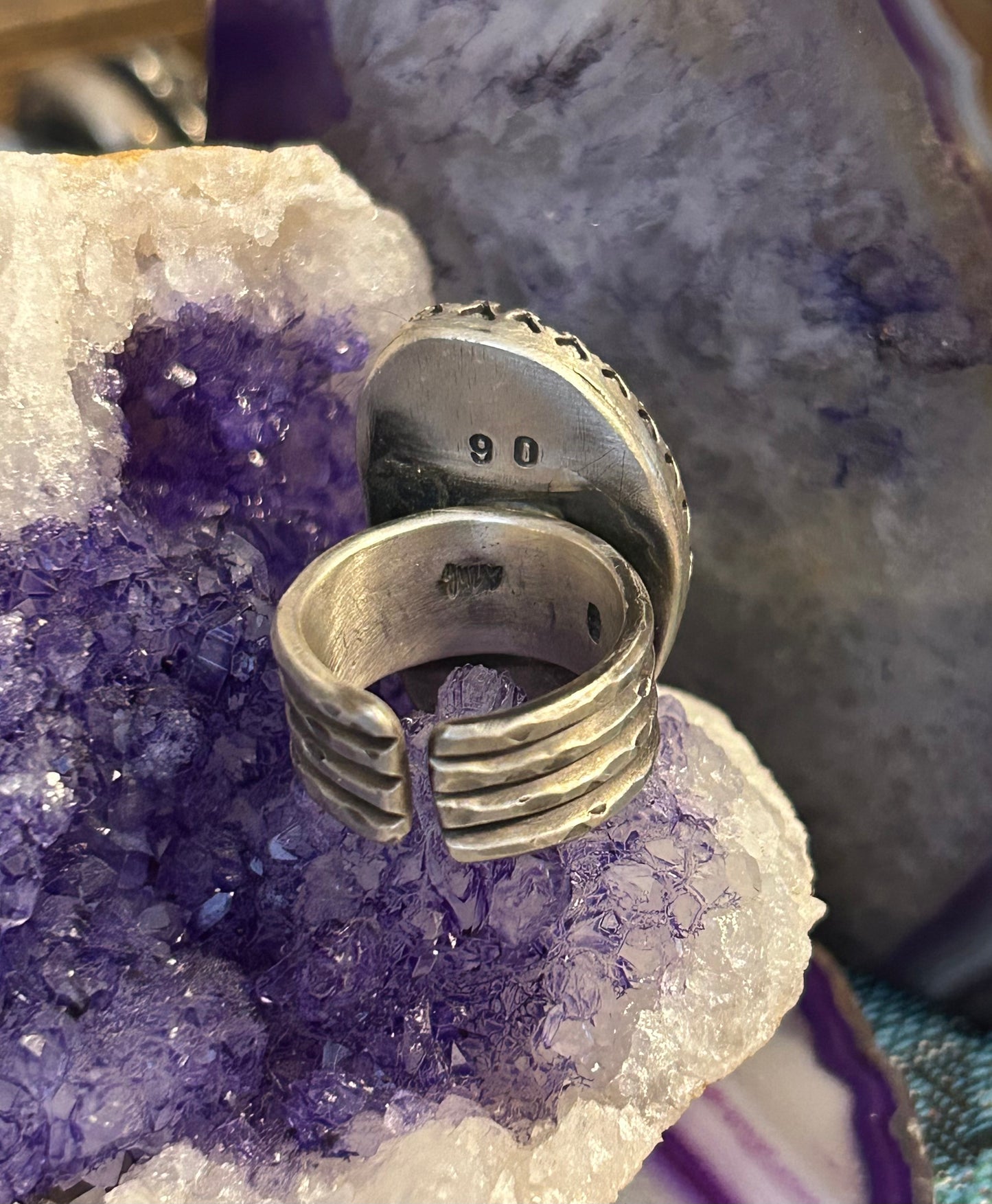 GUZ LOVE NO.90 • Large Turquoise & Sterling Ring Size 6-7