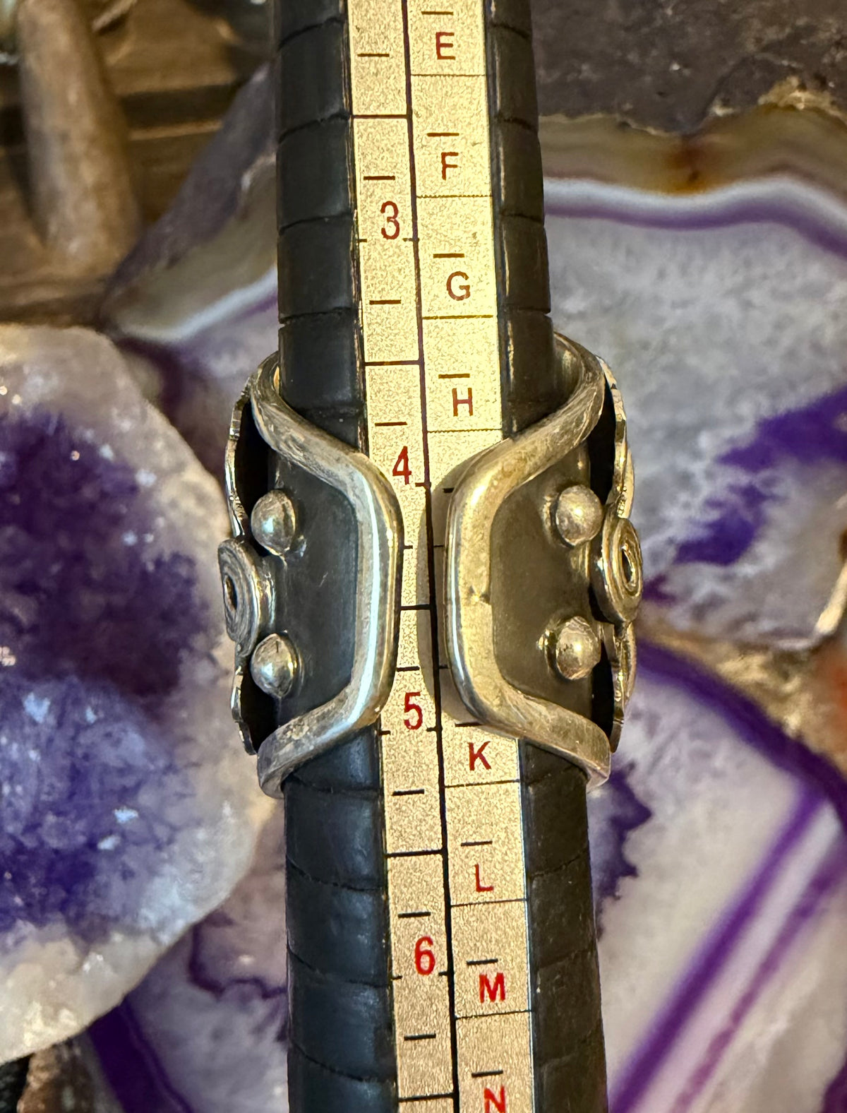 Sterling Silver Modern Taxco Mexico Black Onyx Wide Leaf Ring Size 4-6.5