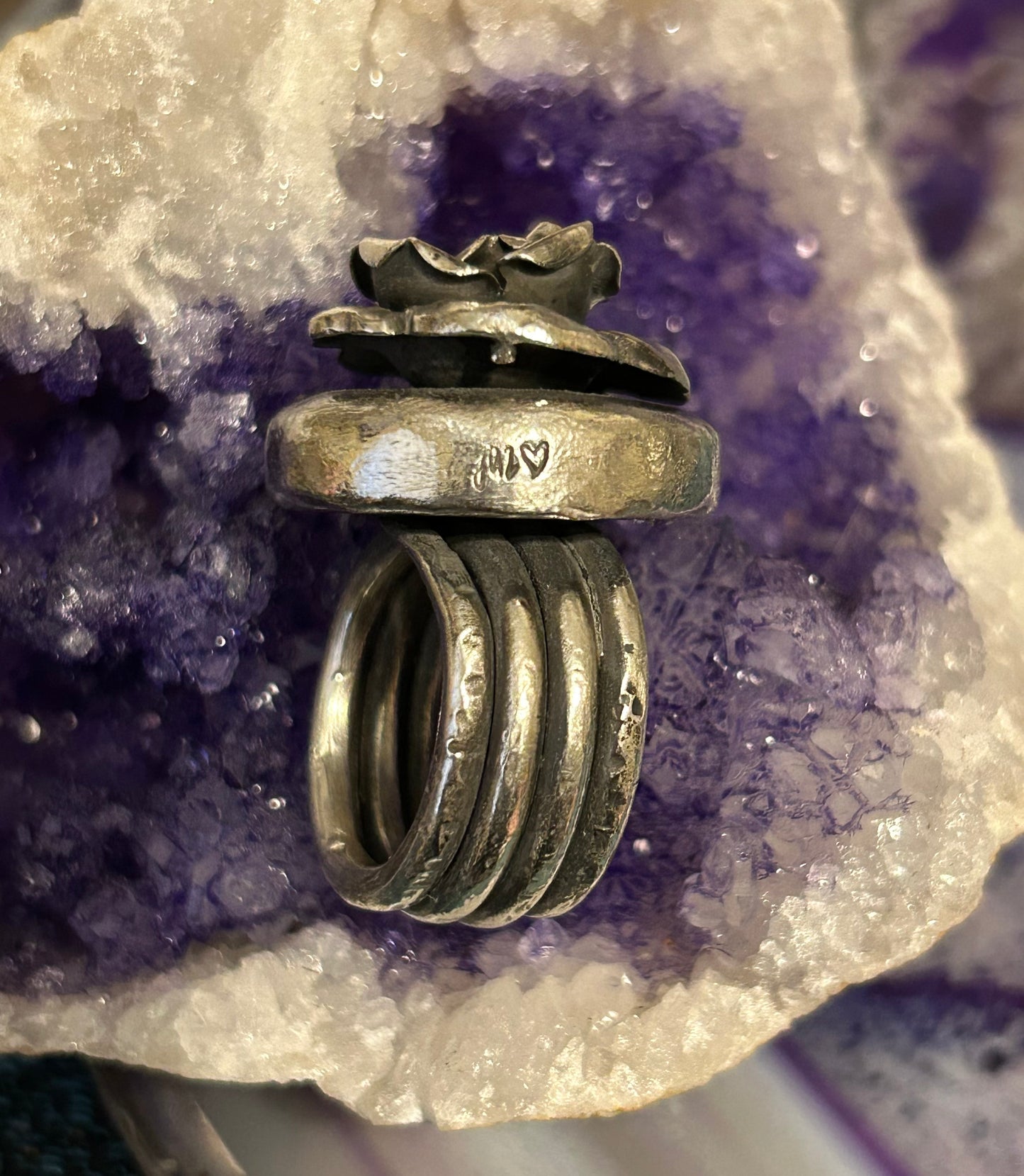 GUZ LOVE 1of1 Sterling Silver Round Rose Ring • Size 7