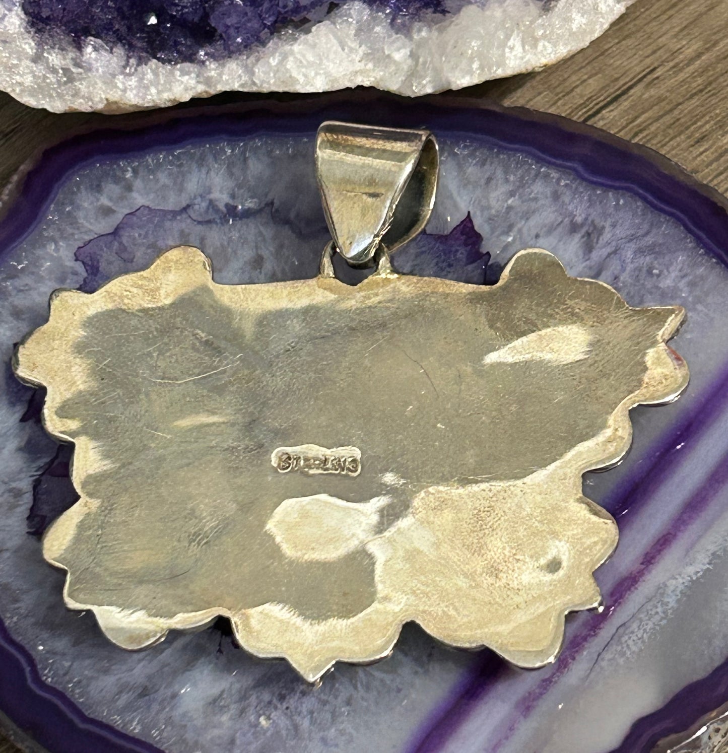 Sterling Silver Purple Mojave Turquoise Statement Butterfly Pendant