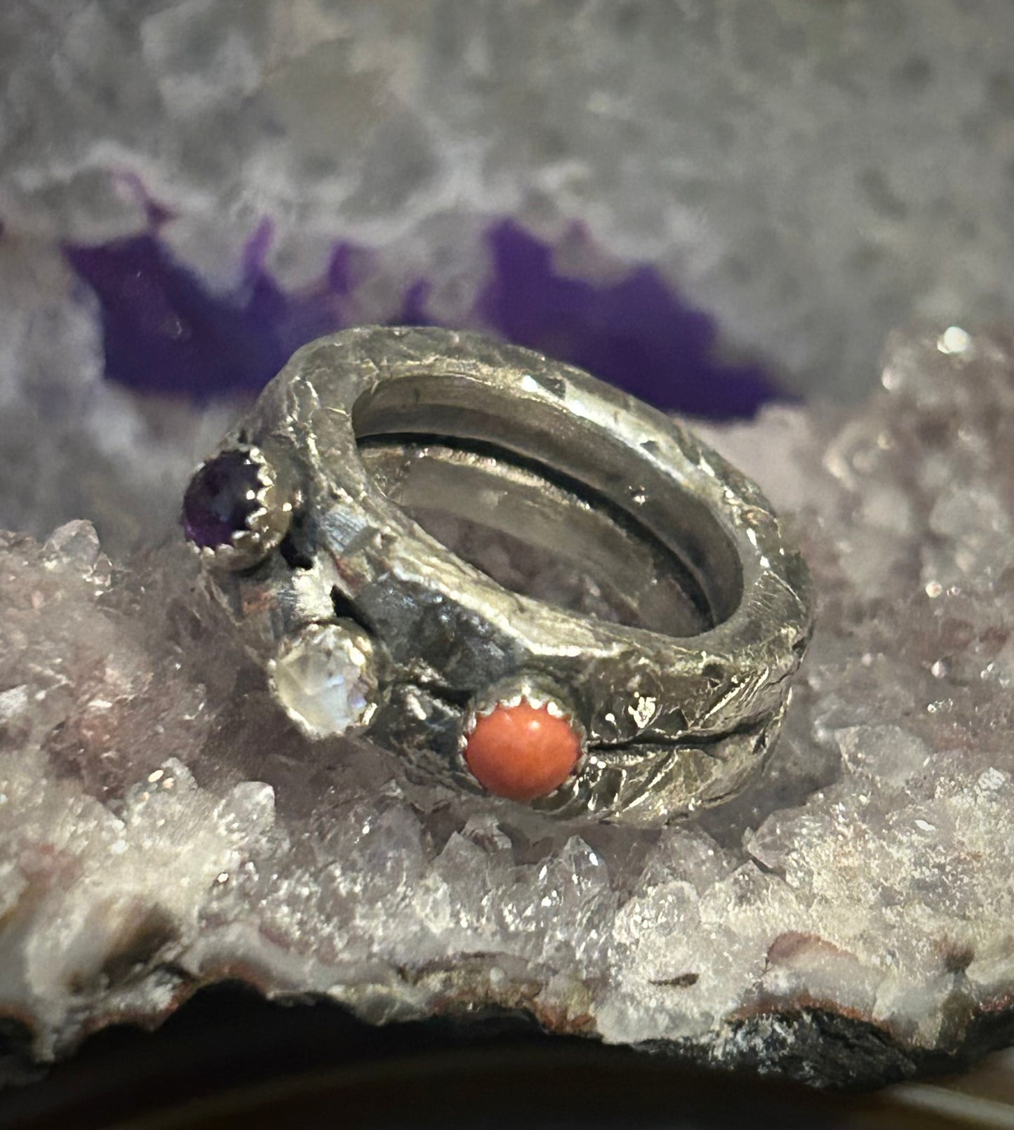 GUZ LOVE NO.50 • GuzFurbished 3-Stone “Apocalypse” Ring • Size 5.5