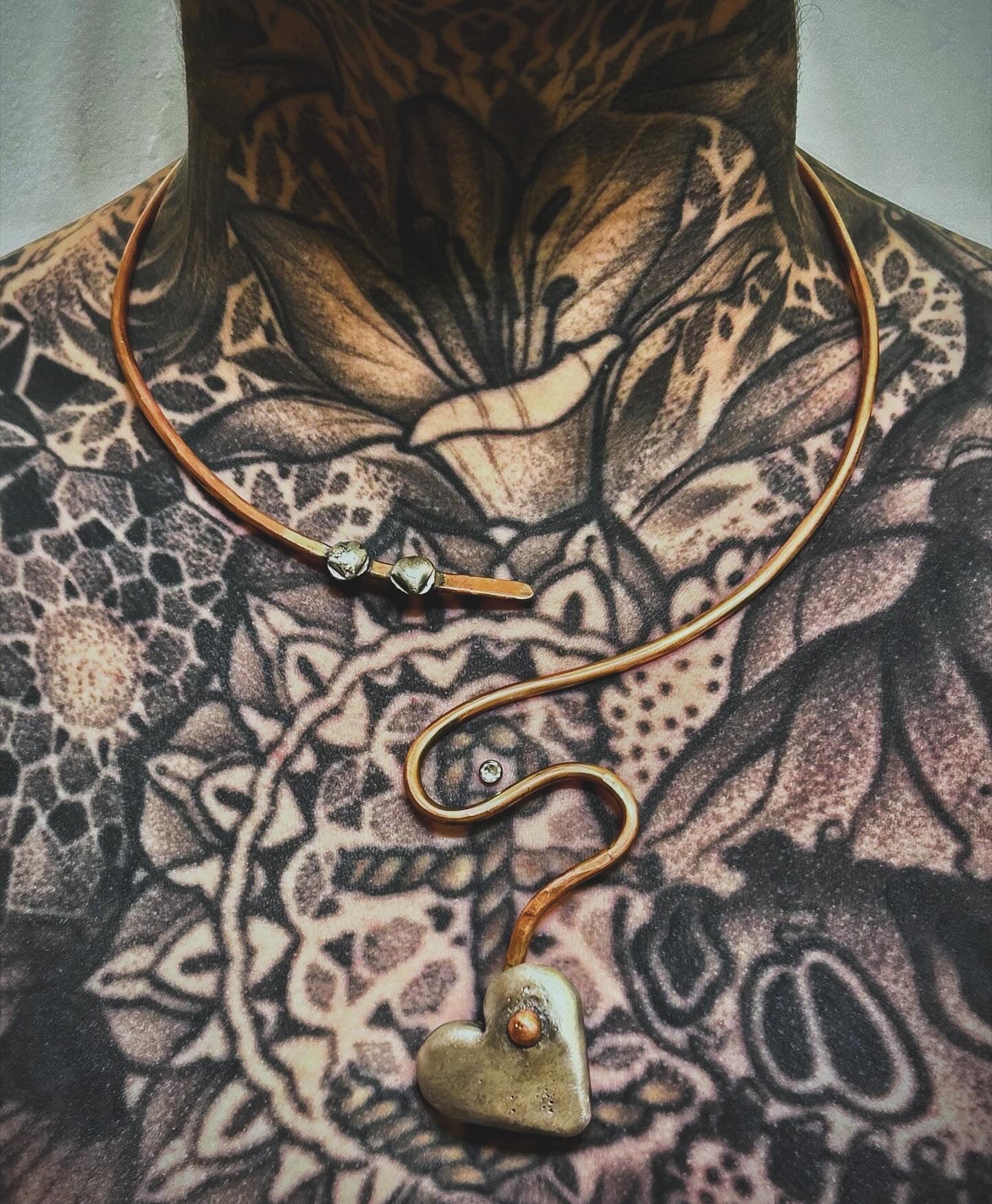 GUZ LOVE NO.54 • Mixed Metal Sterling & Copper Handmade Collar Necklace