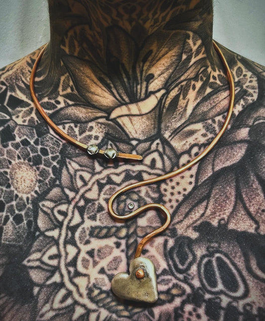 GUZ LOVE NO.54 • Mixed Metal Sterling & Copper Handmade Collar Necklace
