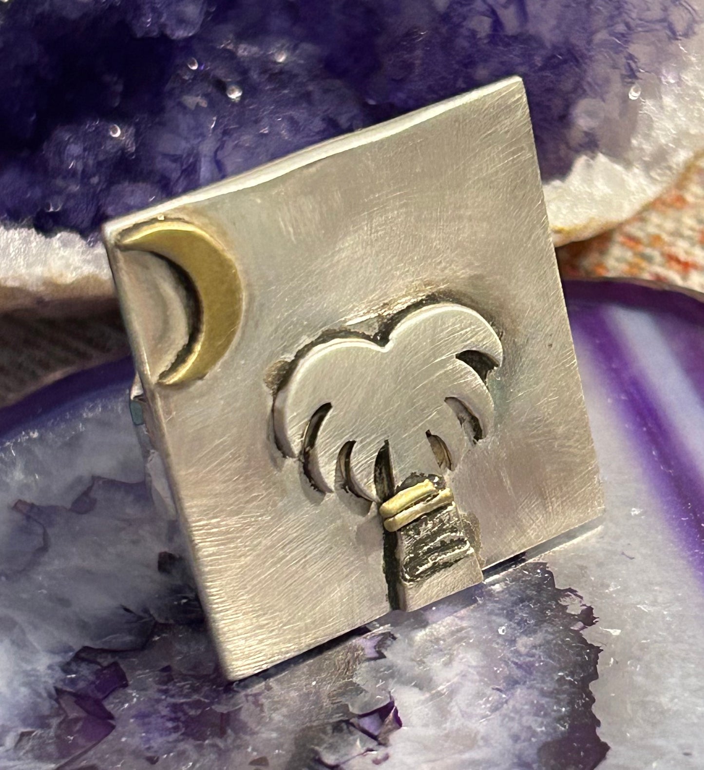 GuzFurbished Moonlight Palm Sterling Ring Size 9