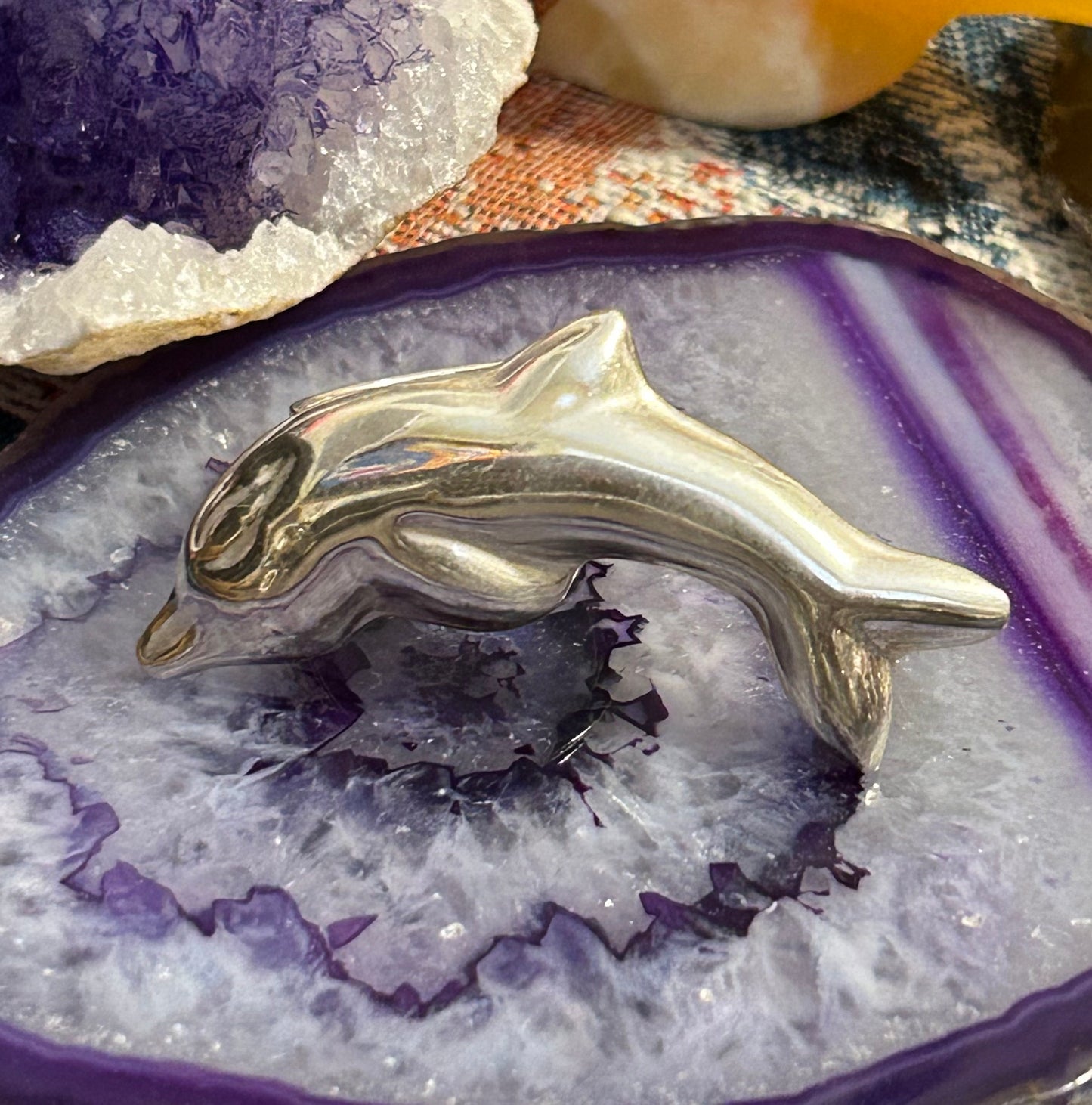 GuzFurbished Dolphin Waves Sterling Ring Size 6.25