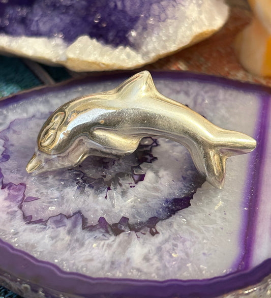 GuzFurbished Dolphin Waves Sterling Ring Size 6.25